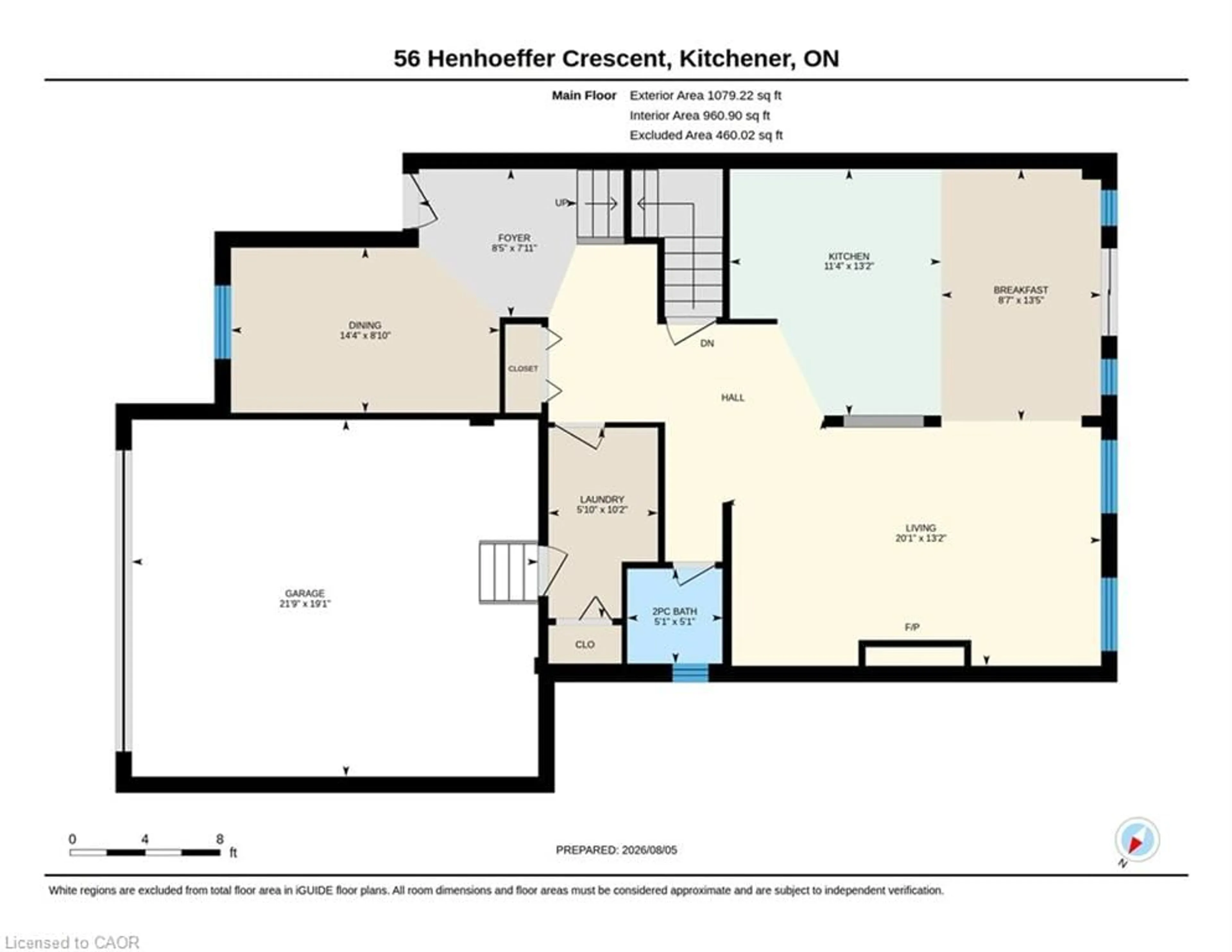 Floor plan for 56 Henhoeffer Cres, Kitchener Ontario N2E 4H4