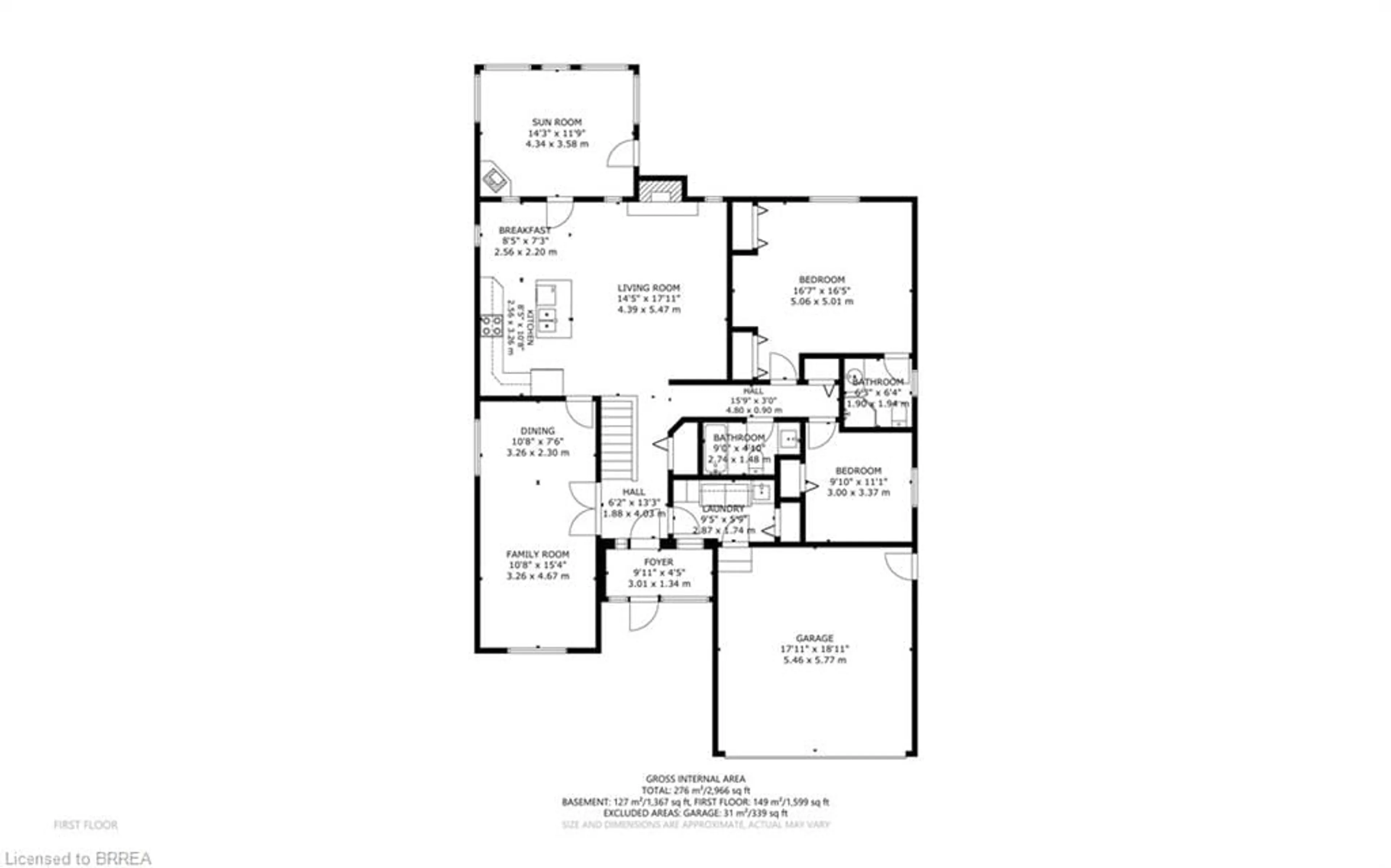Floor plan for 3 Harvey Crt, Brantford Ontario N3R 7W6
