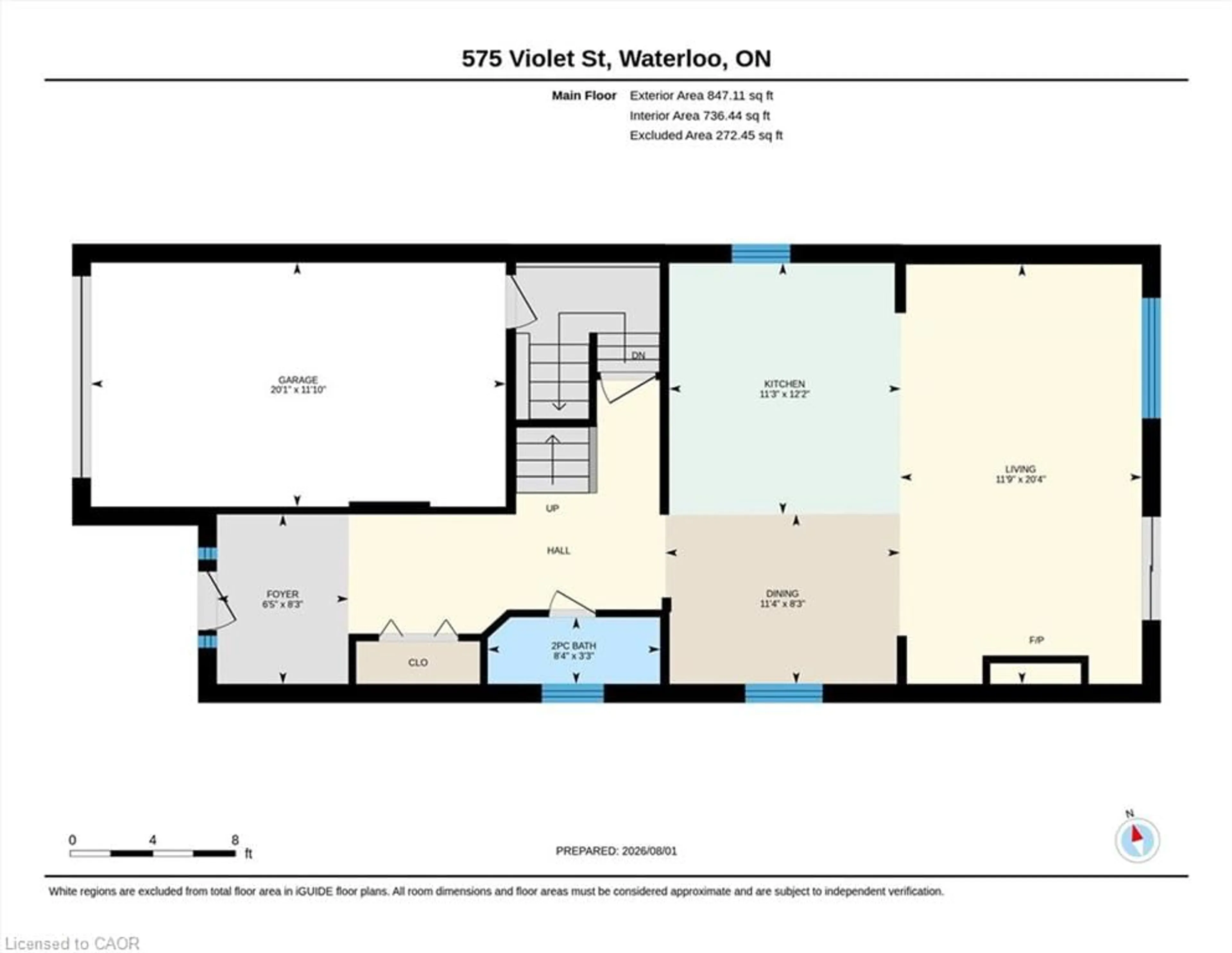 Floor plan for 575 Violet St, Waterloo Ontario N2V 2T8