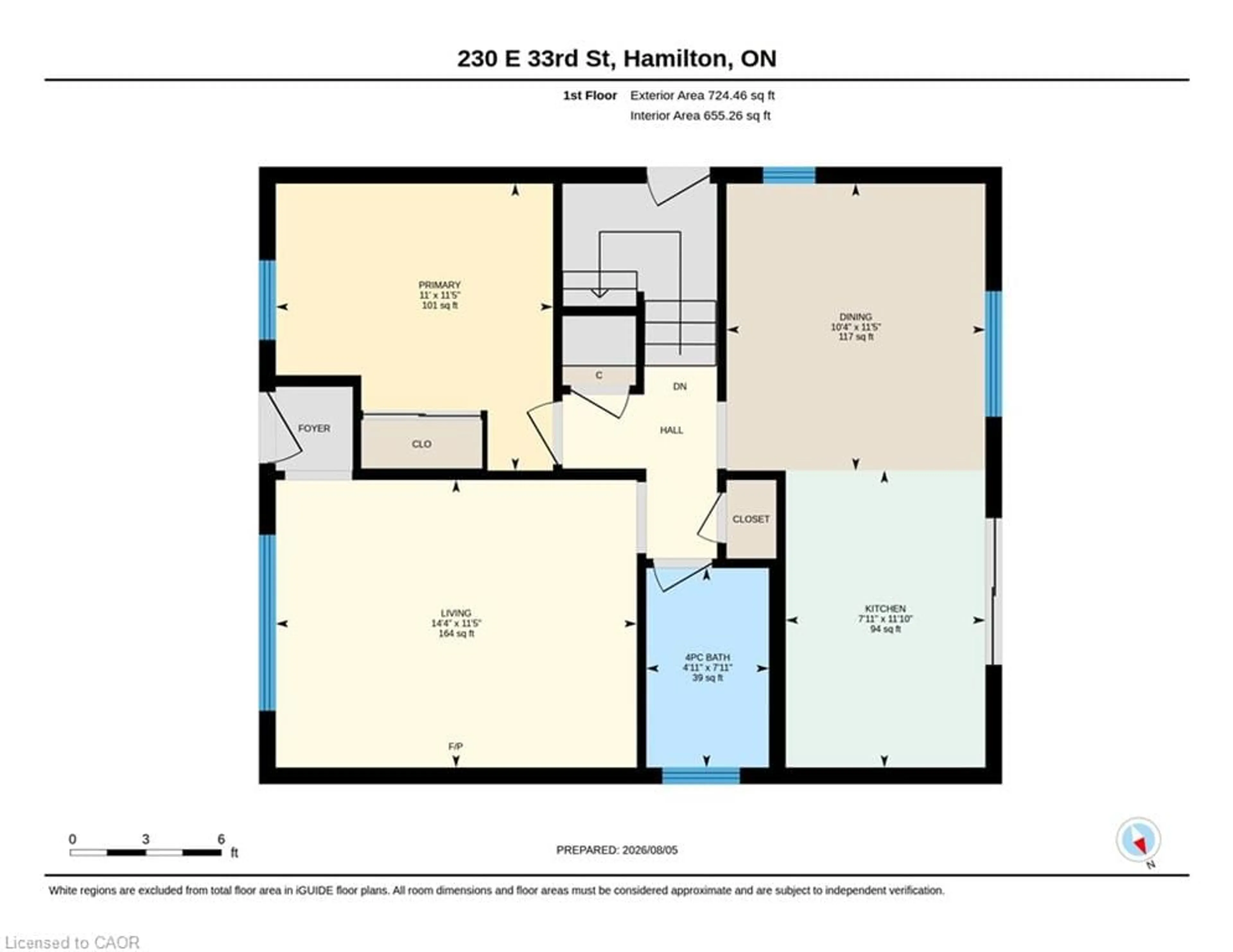 Floor plan for 230 East 33rd St, Hamilton Ontario L8V 3T6