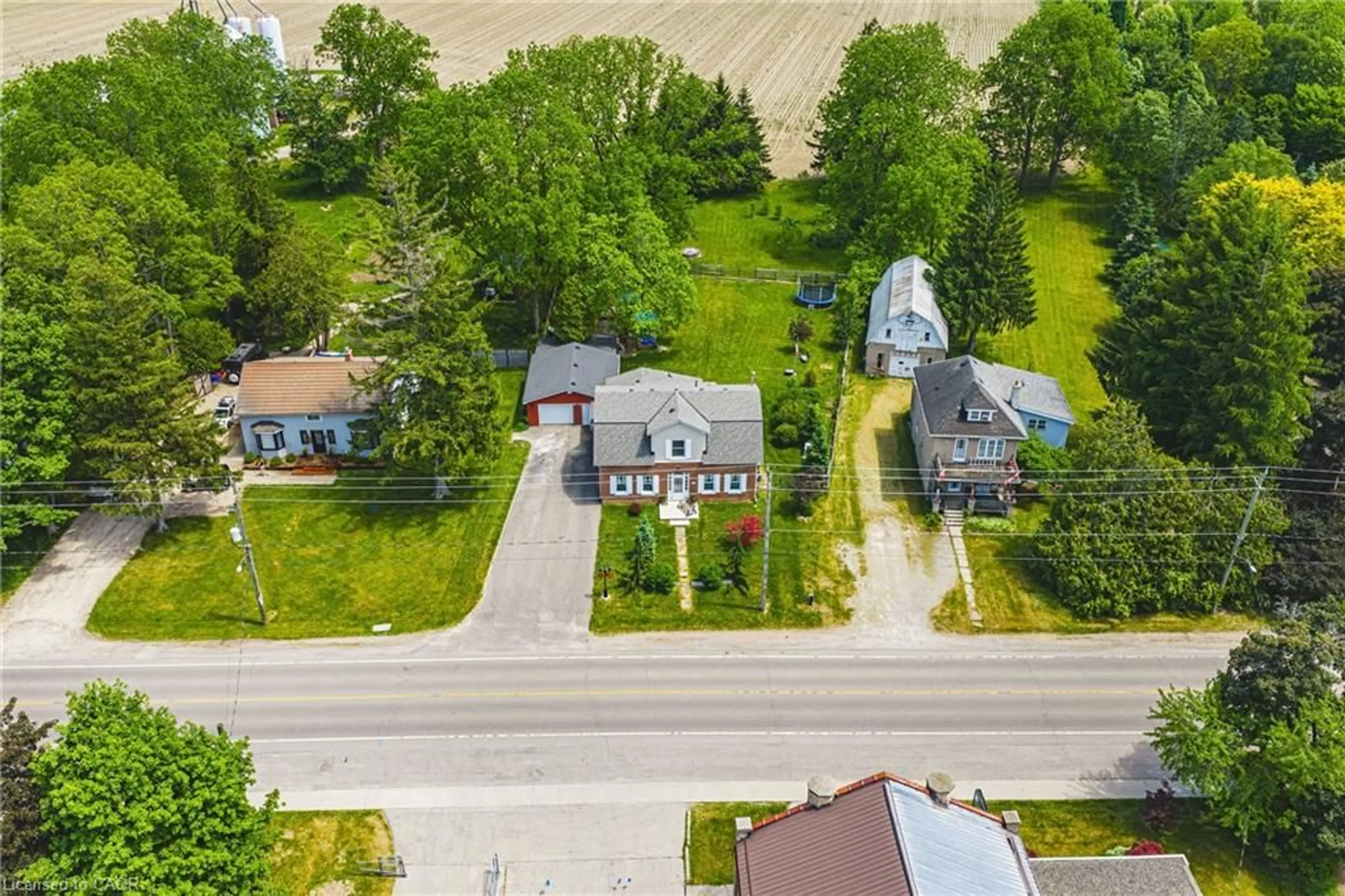 A pic from outside/outdoor area/front of a property/back of a property/a pic from drone, street for 670 Mount Pleasant Rd, Mount Pleasant Ontario N0E 1K0
