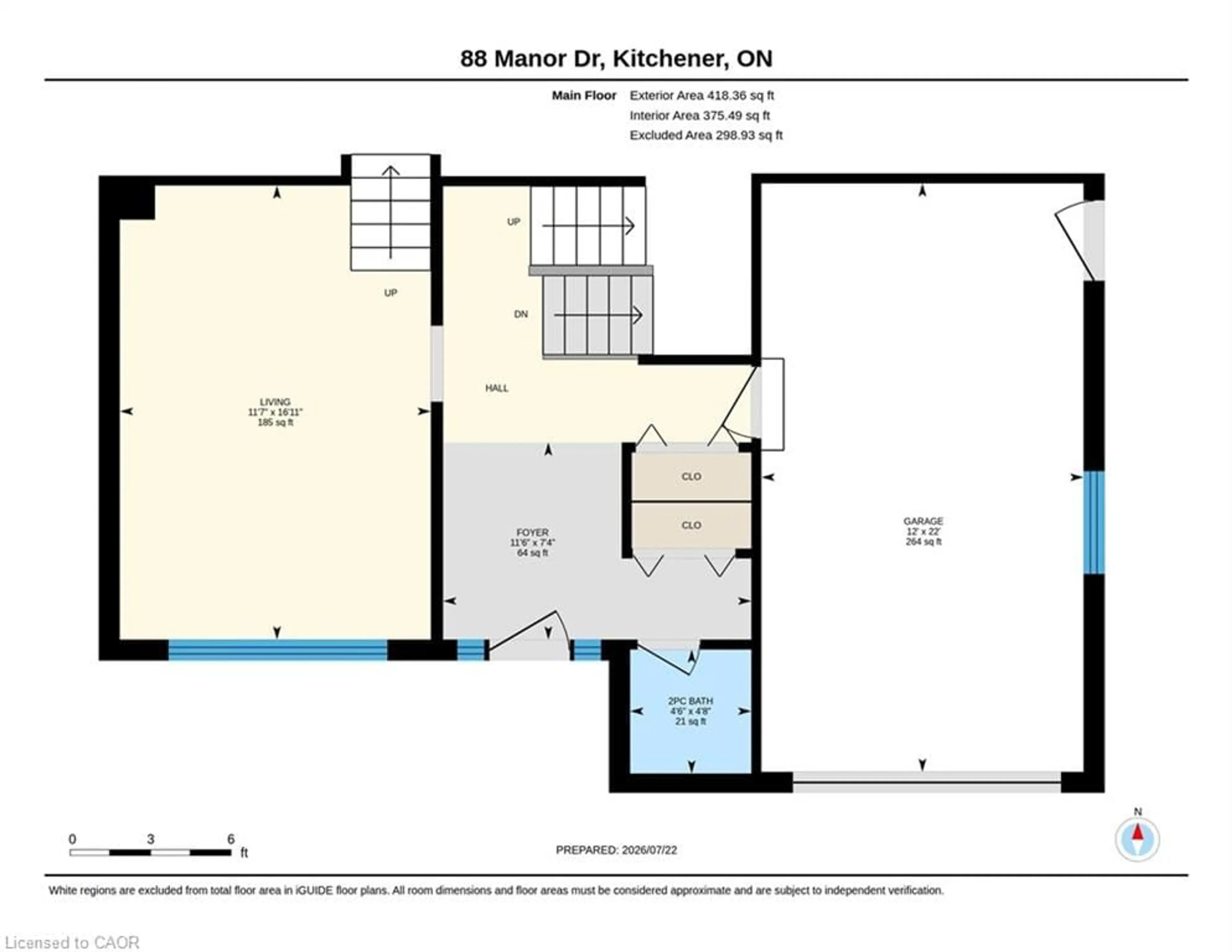 Floor plan for 88 Manor Dr, Kitchener Ontario N2A 2V1
