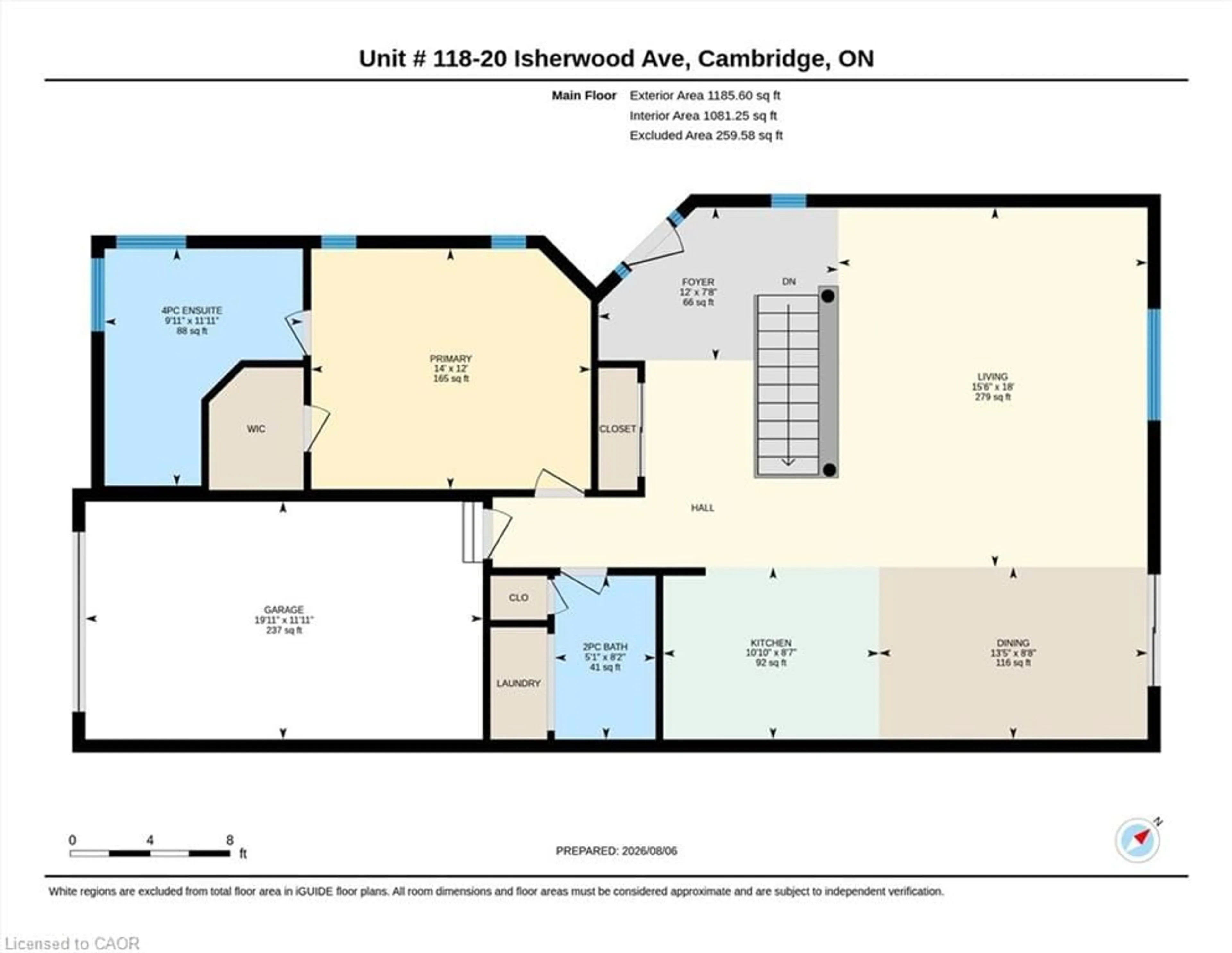 Floor plan for 20 Isherwood Ave #118, Cambridge Ontario N1R 8P9