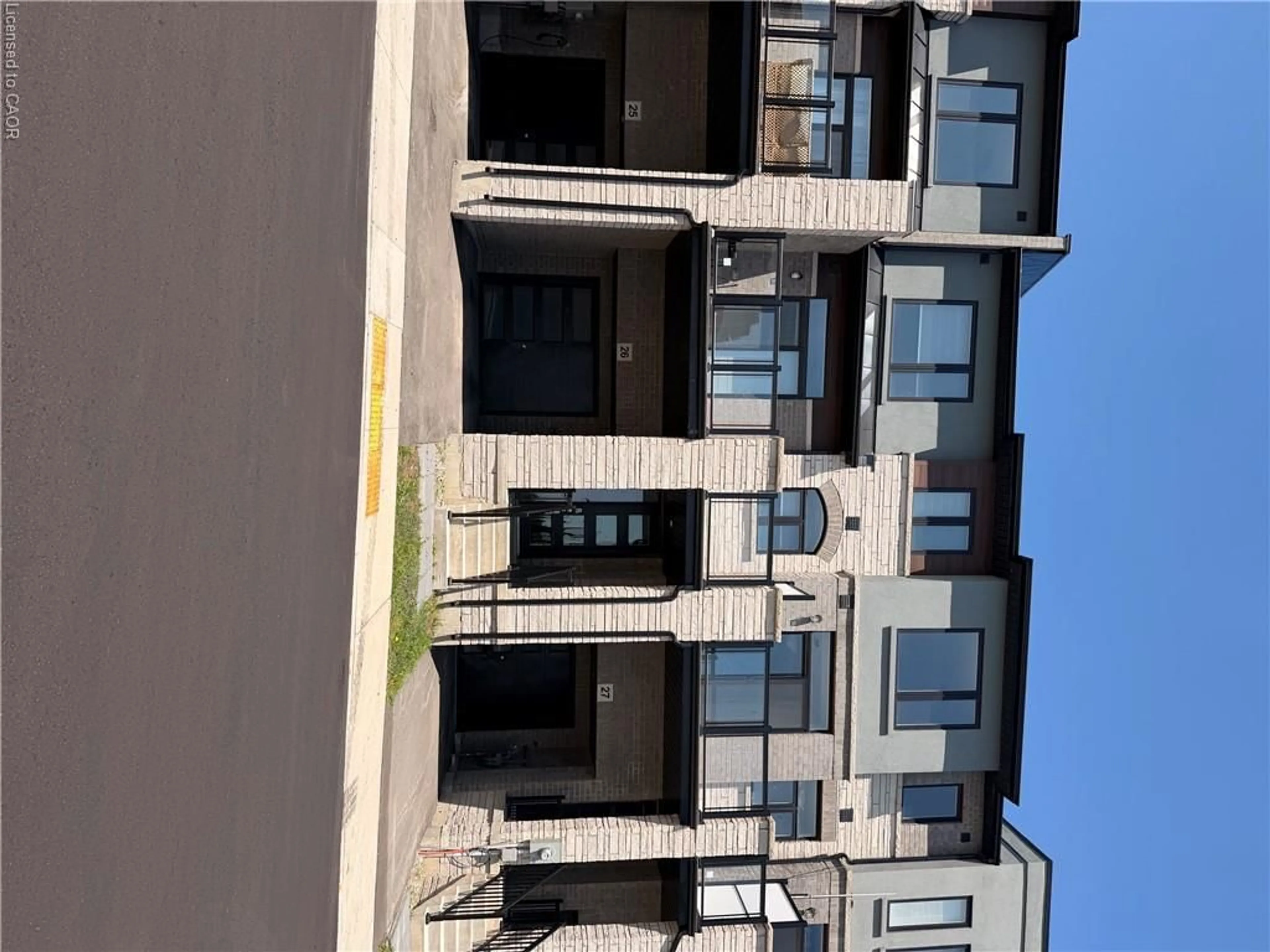 A pic from outside/outdoor area/front of a property/back of a property/a pic from drone, street for 155 Equestrian Way #26, Cambridge Ontario N3E 0E8