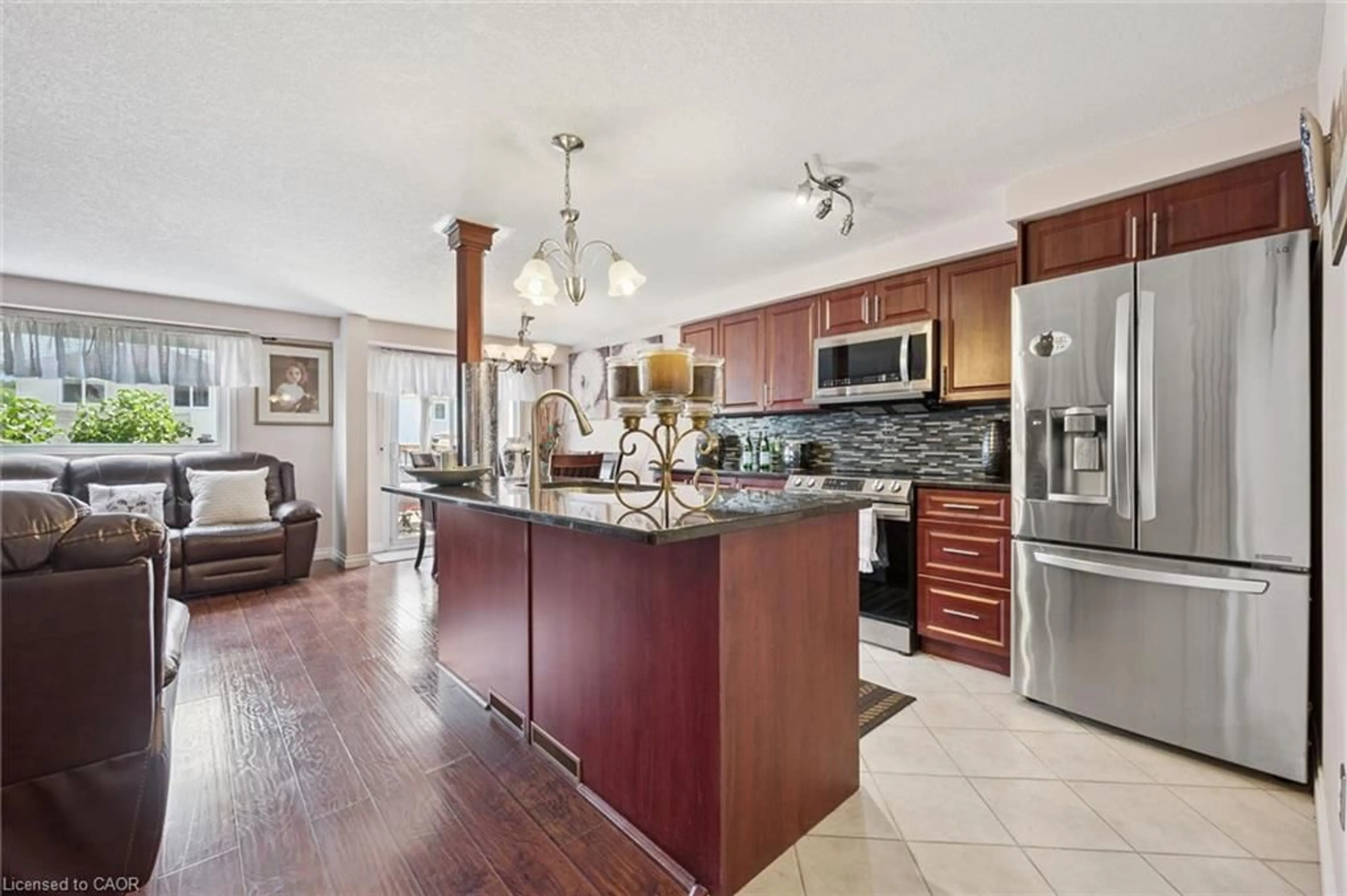 Open concept kitchen, ceramic/tile floor for 86 Bridlewreath St, Kitchener Ontario N2E 3V6