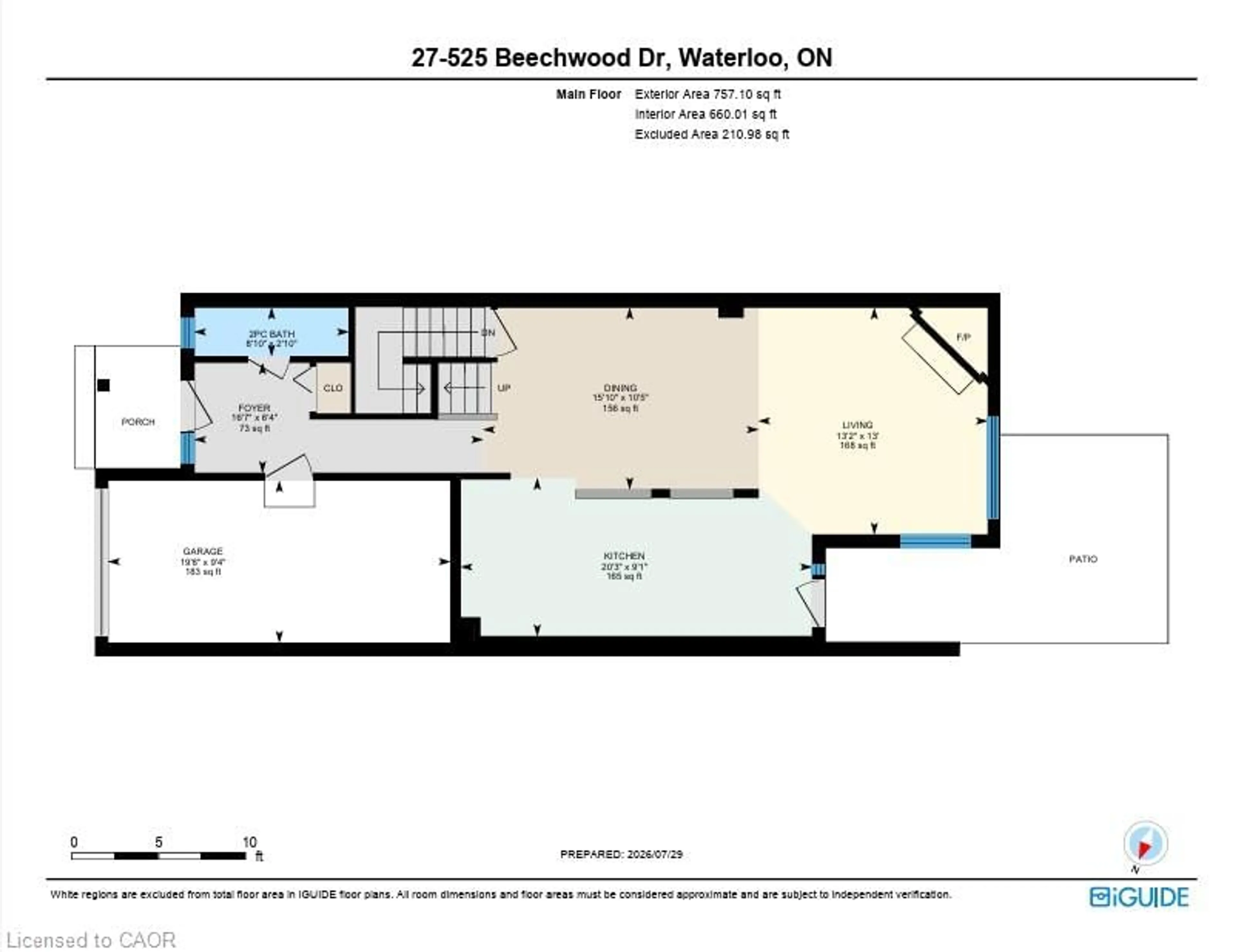 Floor plan for 525 Beechwood Dr #27, Waterloo Ontario N2T 2G7