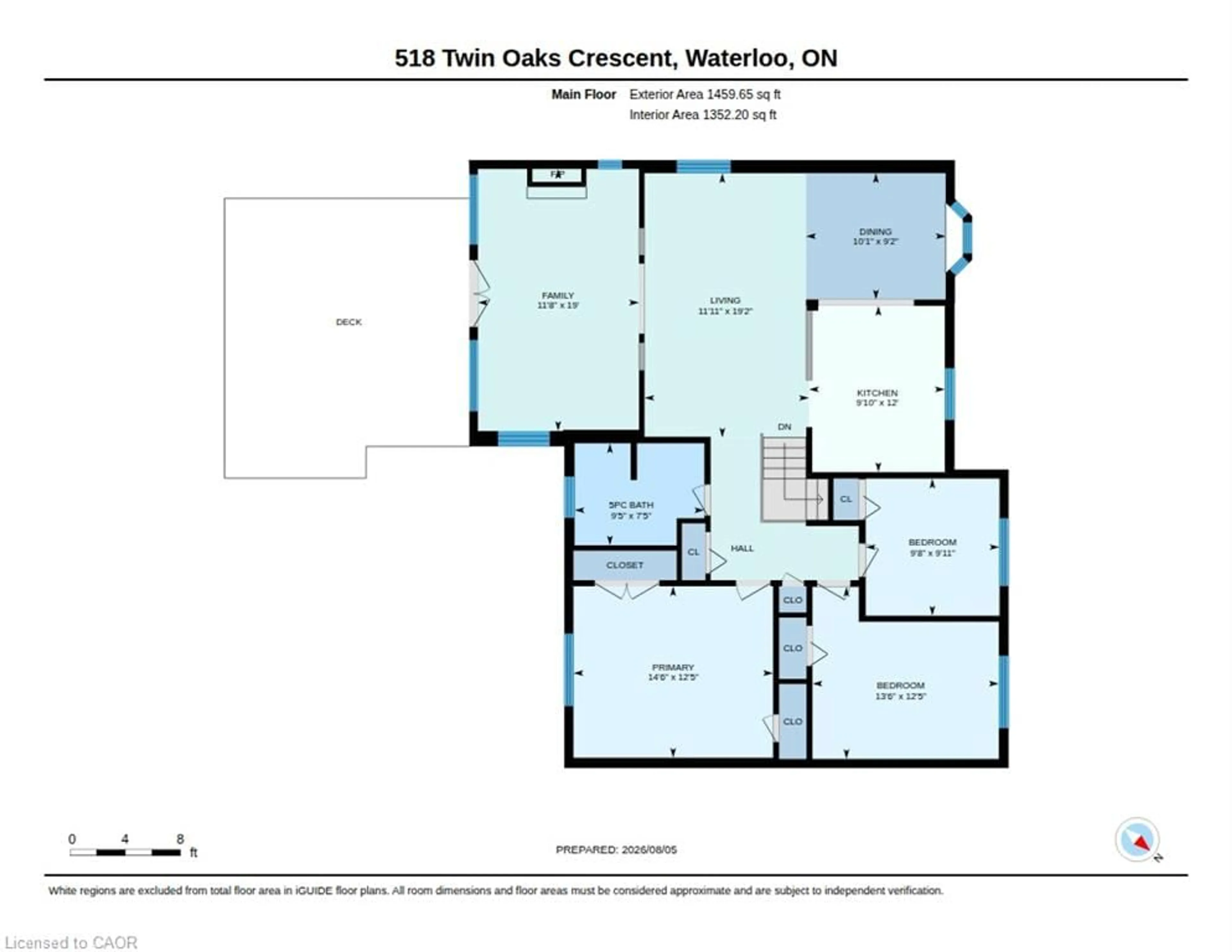 Floor plan for 518 Twin Oaks Cres, Waterloo Ontario N2L 4R8