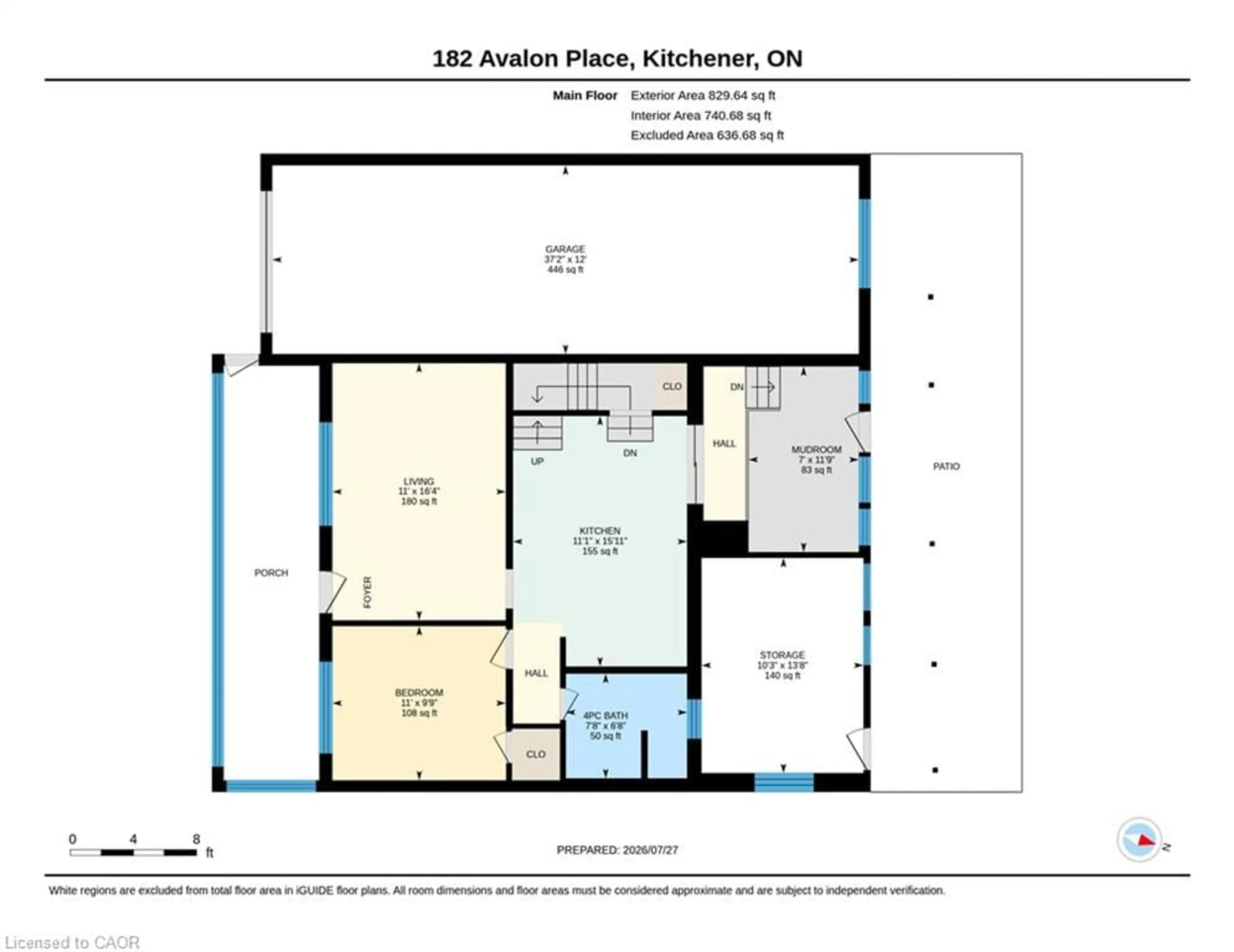 Floor plan for 182 Avalon Pl, Kitchener Ontario N2M 4N8