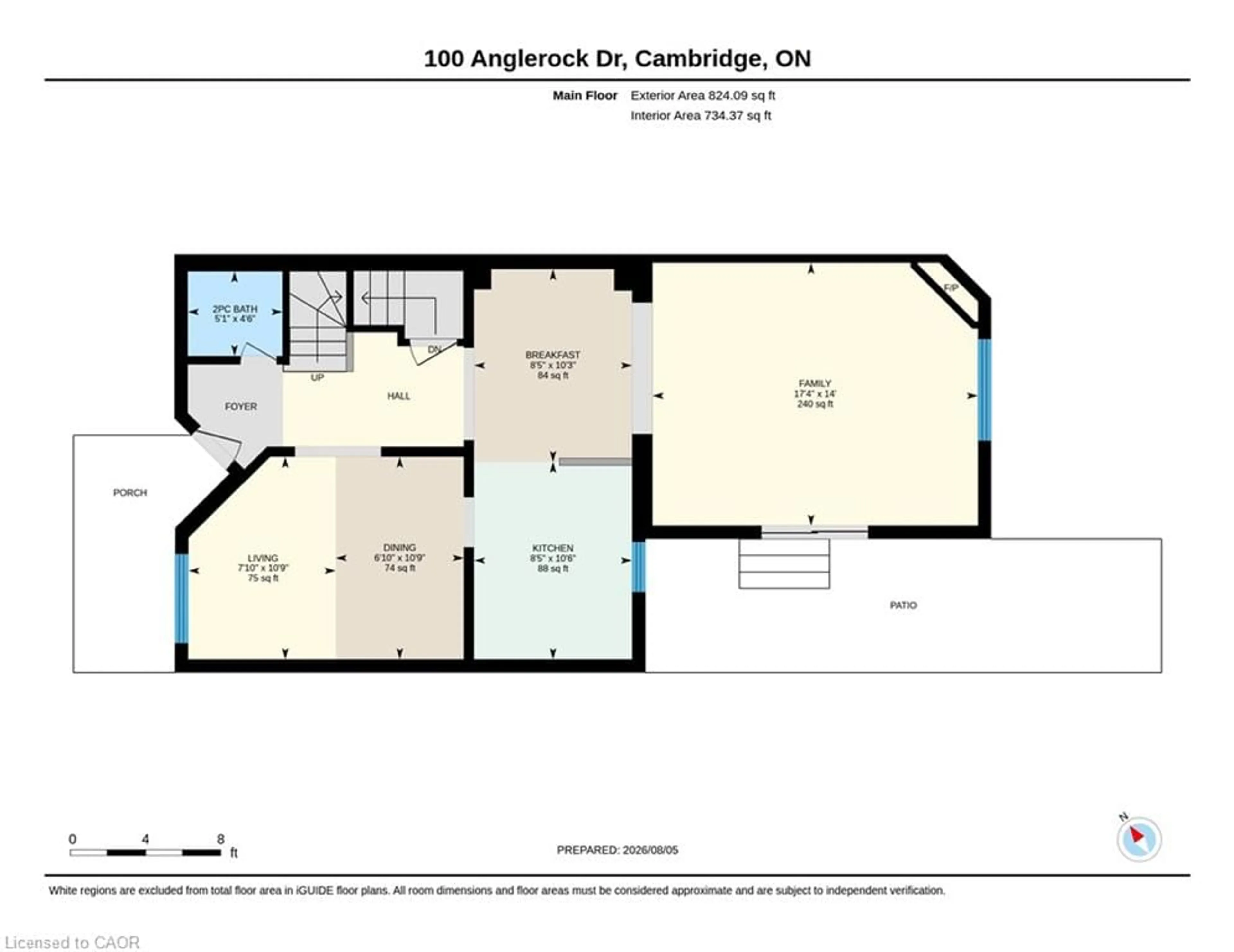 Floor plan for 100 Anglerock Dr, Cambridge Ontario N1T 1L9