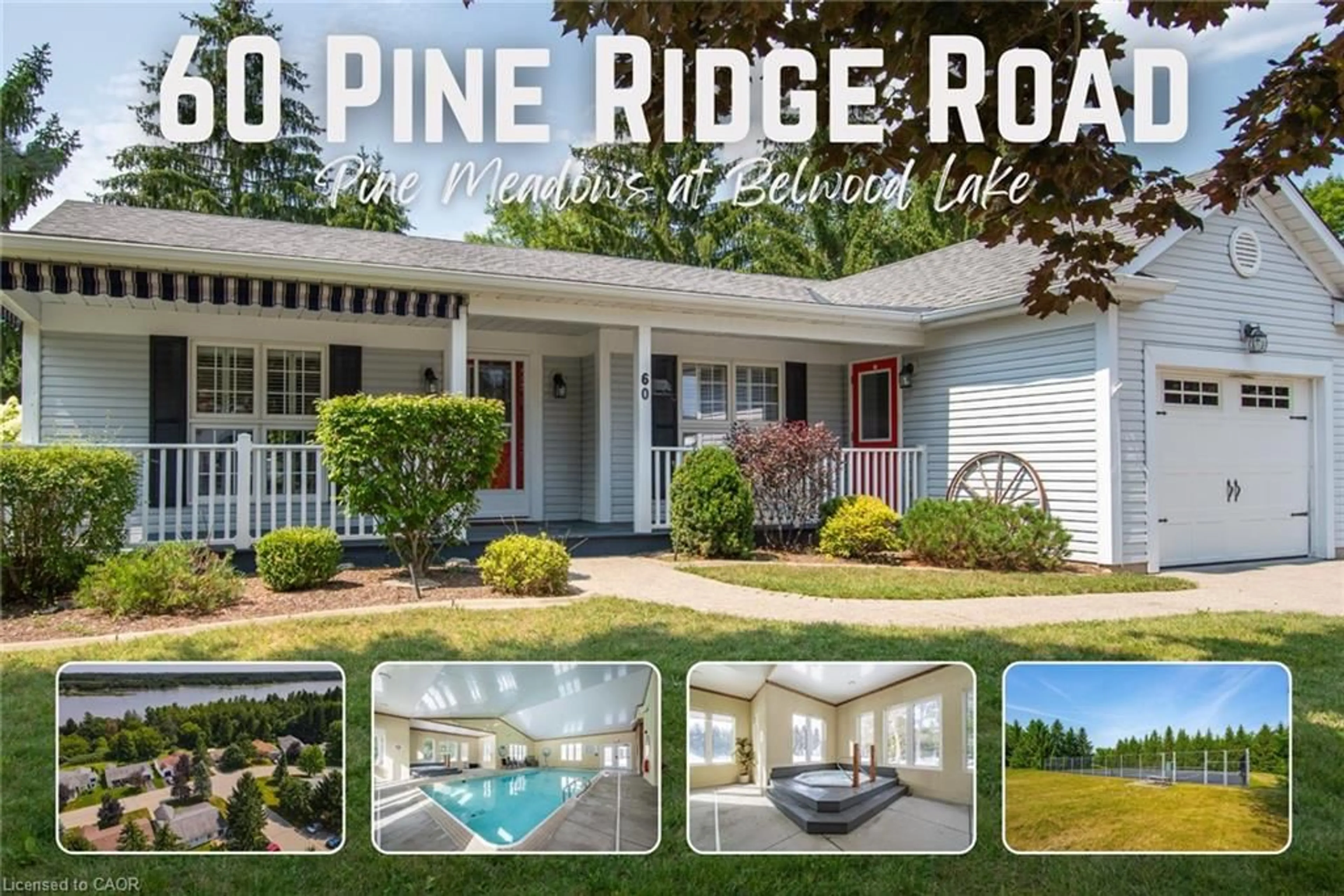 A pic from outside/outdoor area/front of a property/back of a property/a pic from drone, street for 60 Pine Ridge Rd Rd, Belwood Ontario N0B 1J0