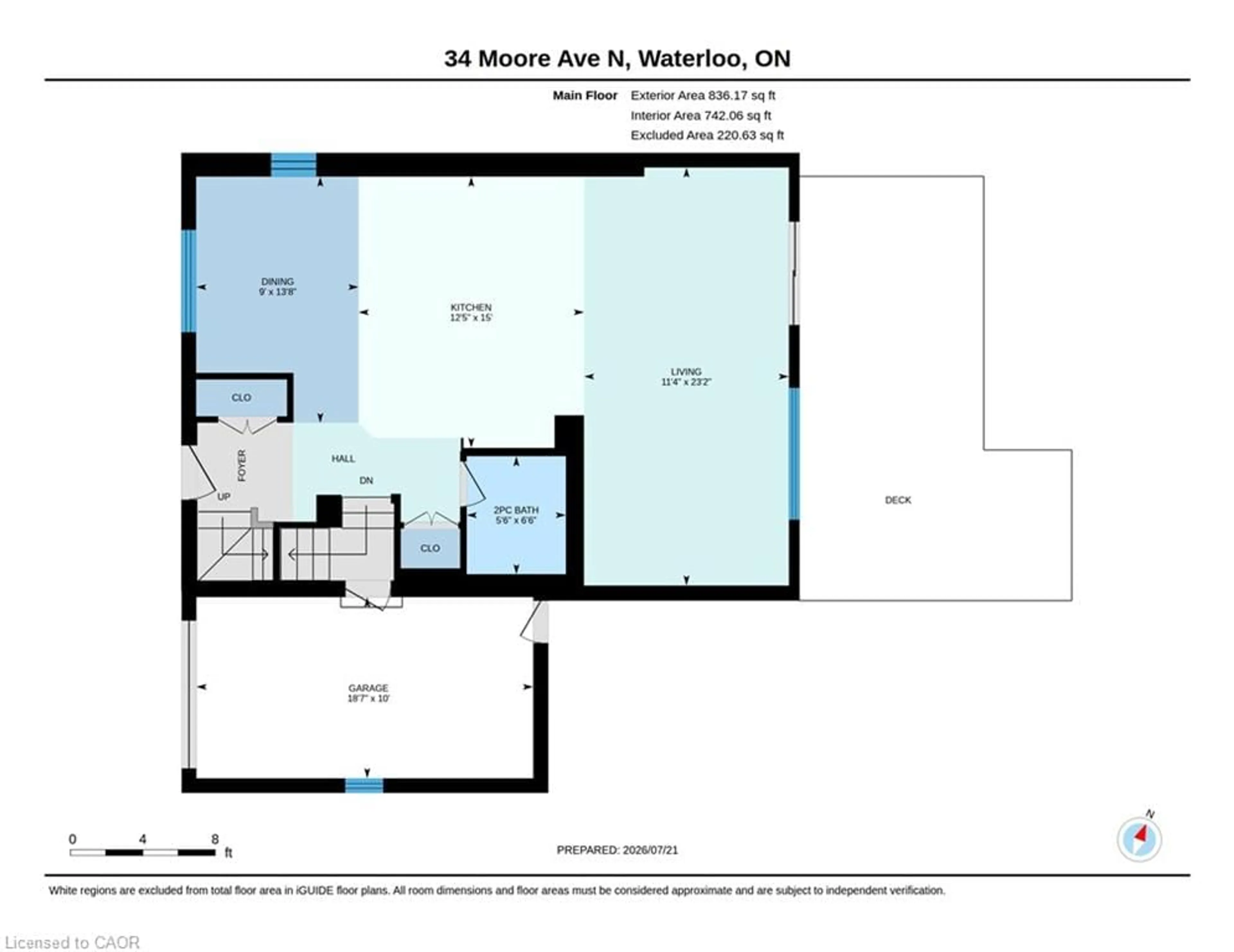 Floor plan for 34 Moore Ave, Waterloo Ontario N2J 3E5