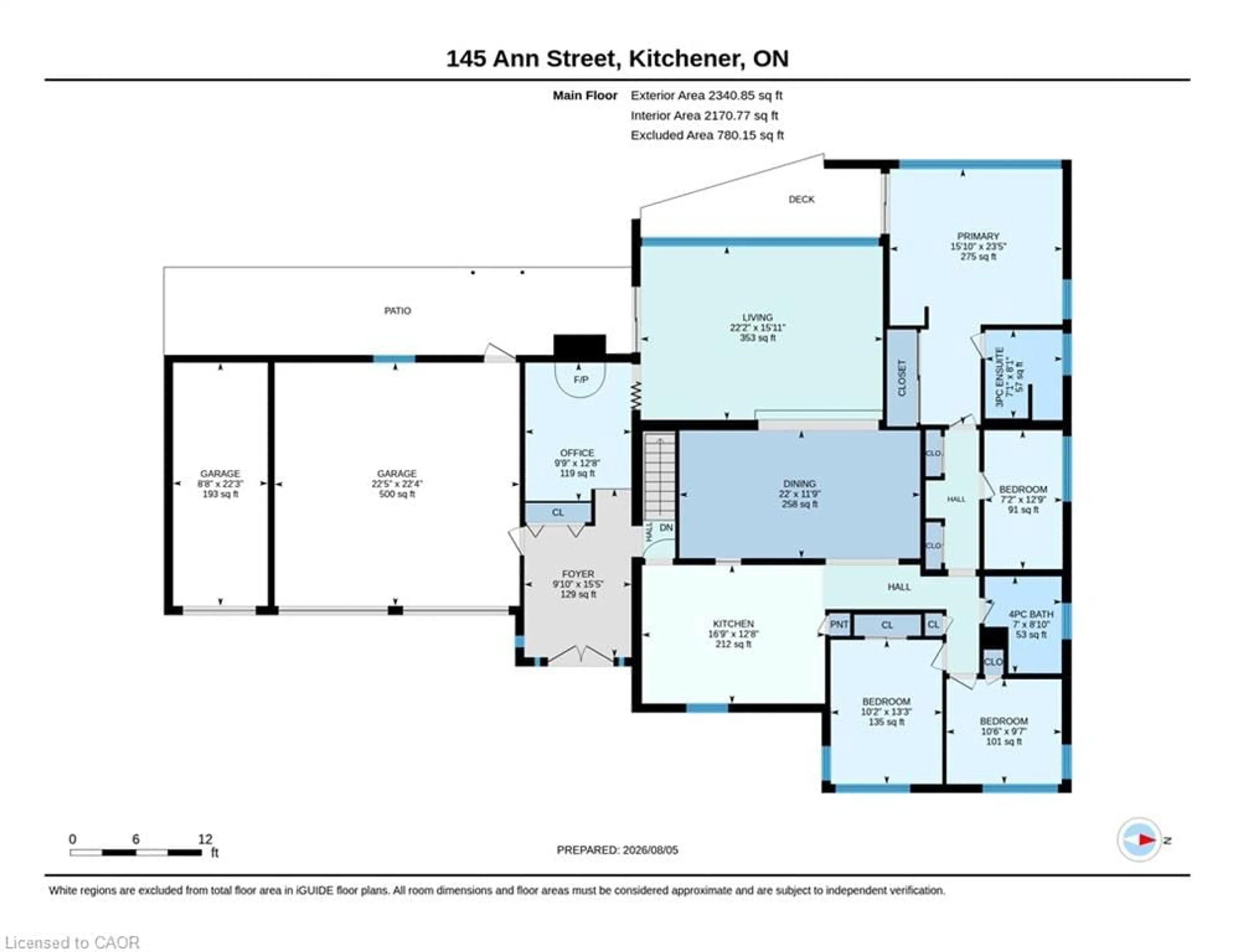 Floor plan for 145 Ann St, Kitchener Ontario N2B 1Y2