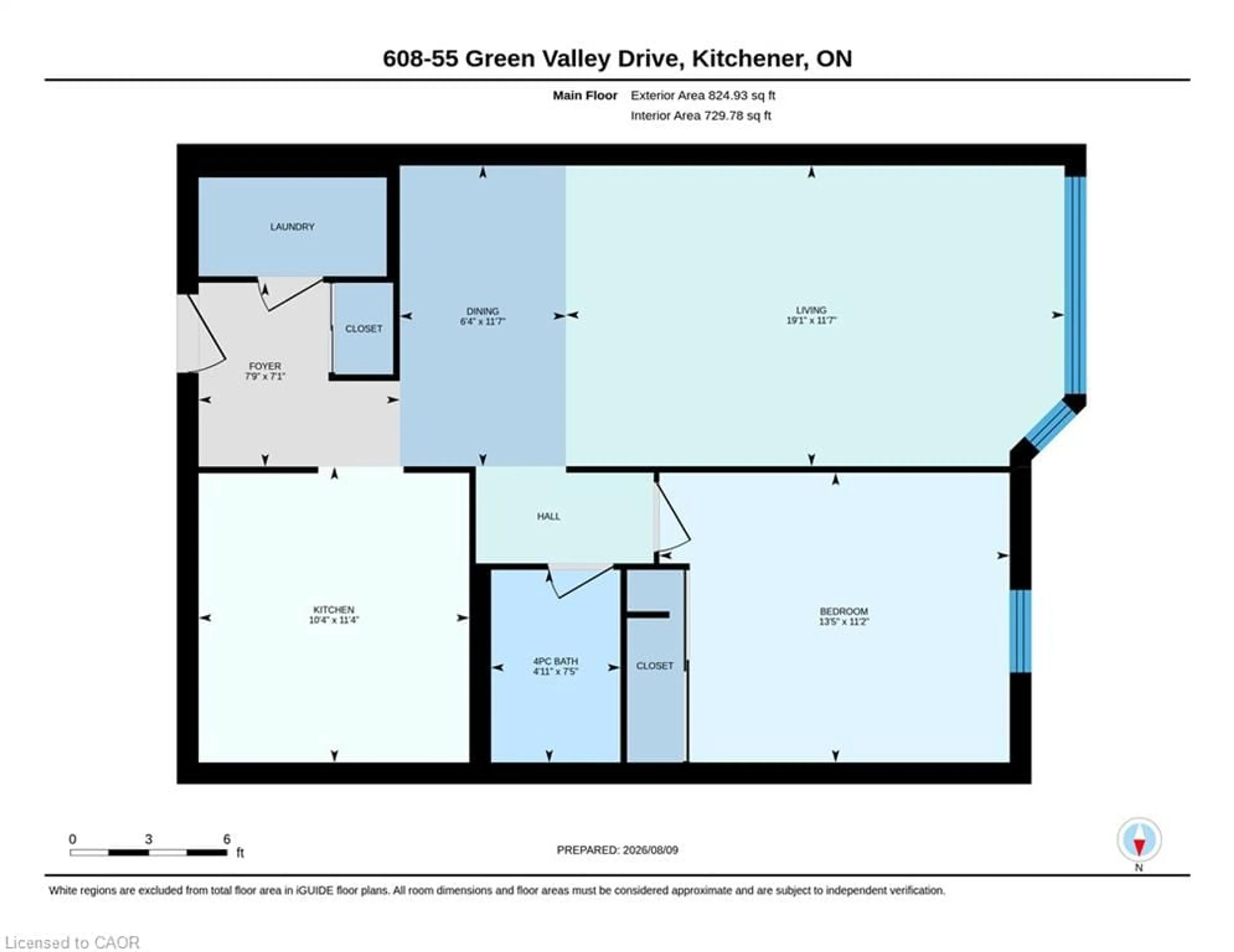 Floor plan for 55 Green Valley Dr #608, Kitchener Ontario N2P 1Z6