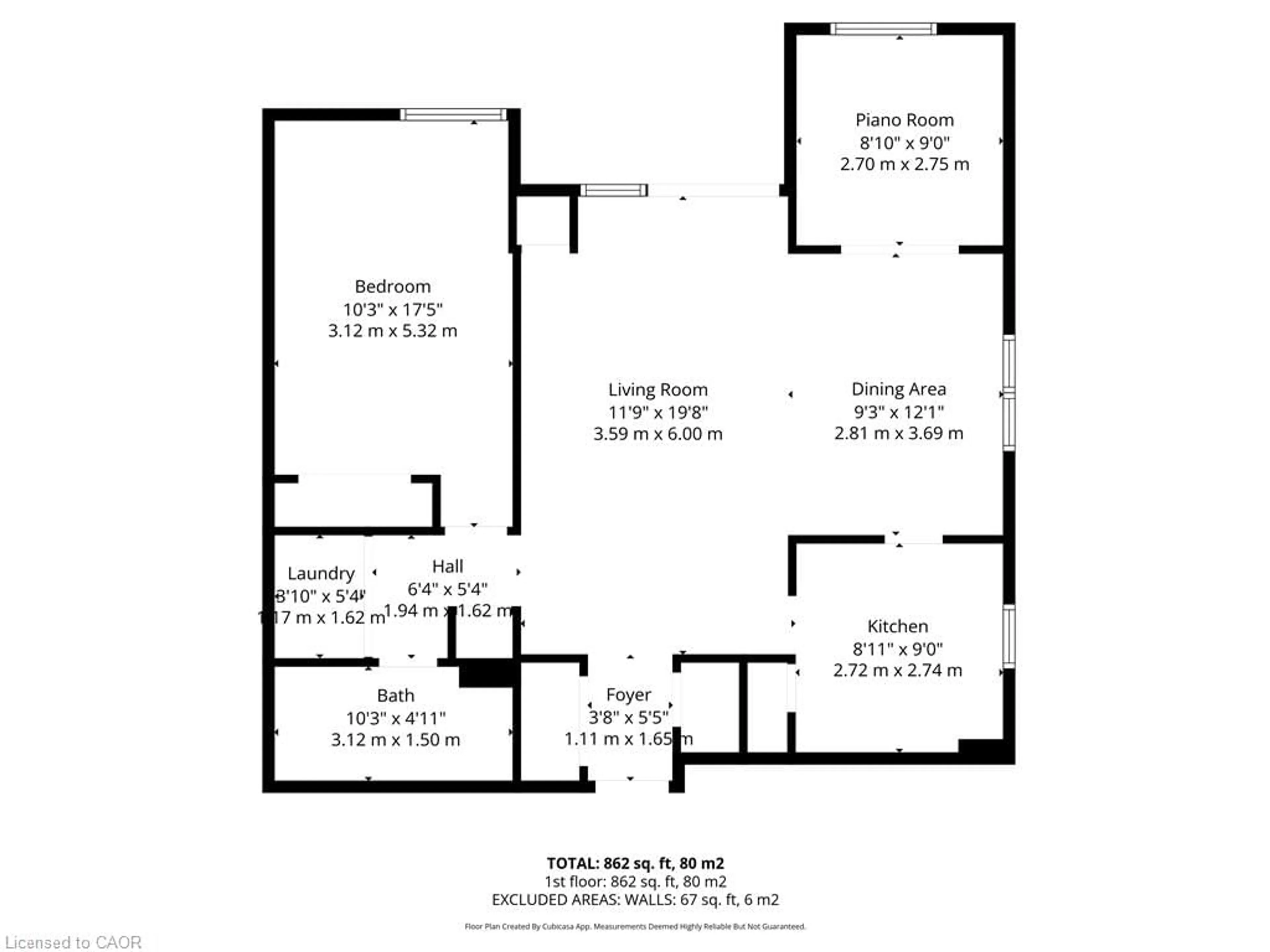 Floor plan for 301 Frances Ave #507, Stoney Creek Ontario L8E 3W6
