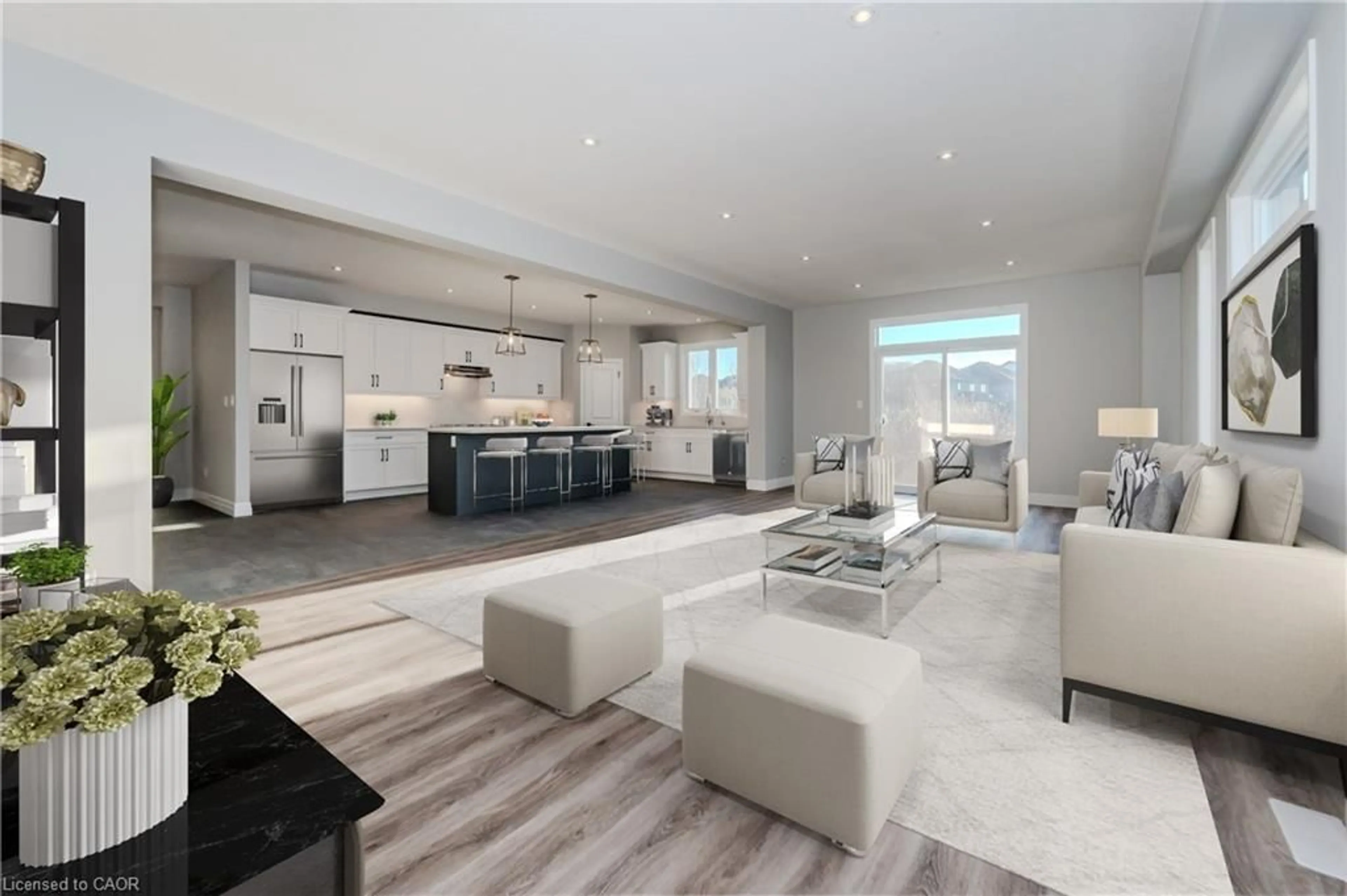 Open concept kitchen, ceramic/tile floor for 259 Ladyslipper Dr, Waterloo Ontario N2V 0C3