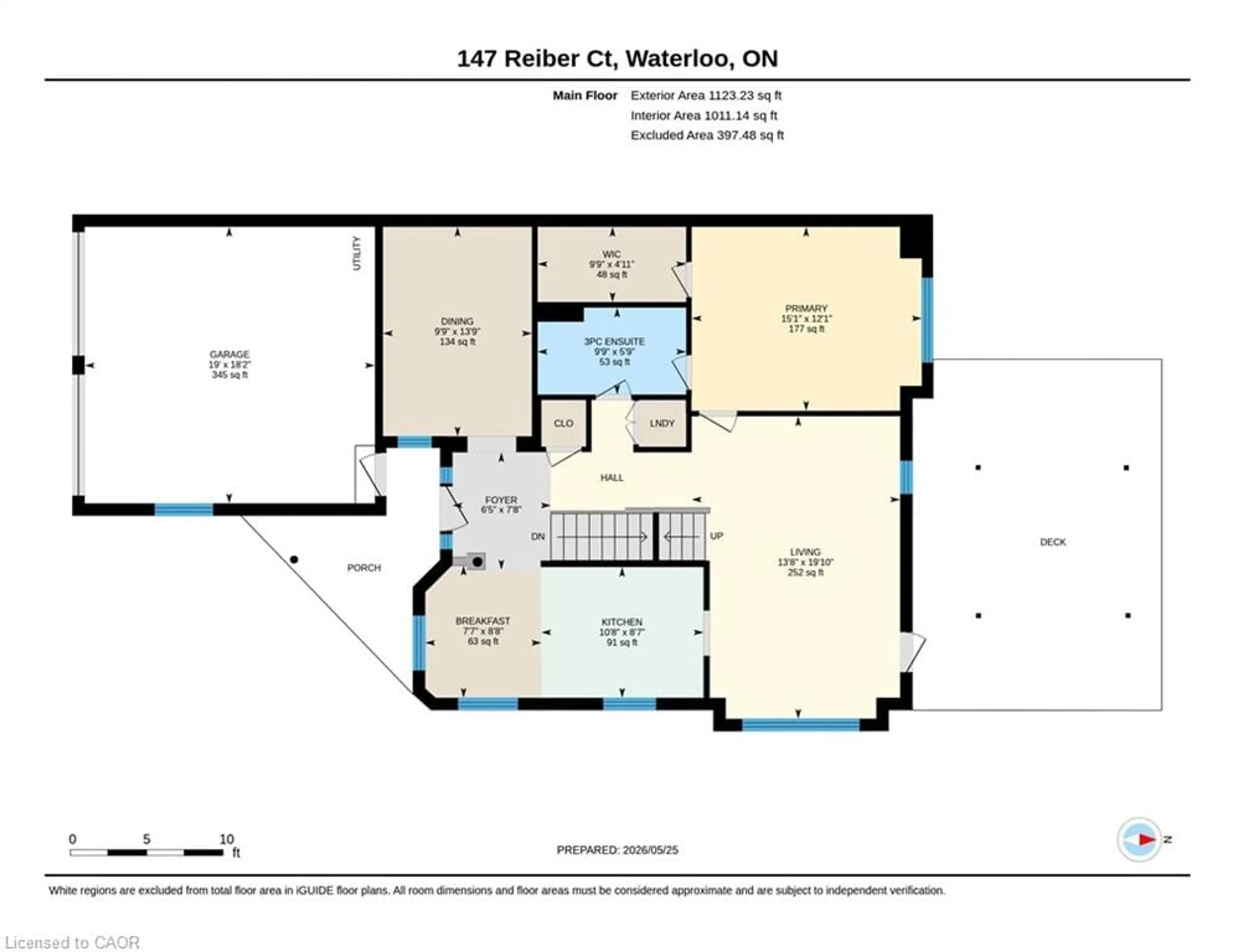 Floor plan for 147 Reiber Crt, Waterloo Ontario N2L 6N2