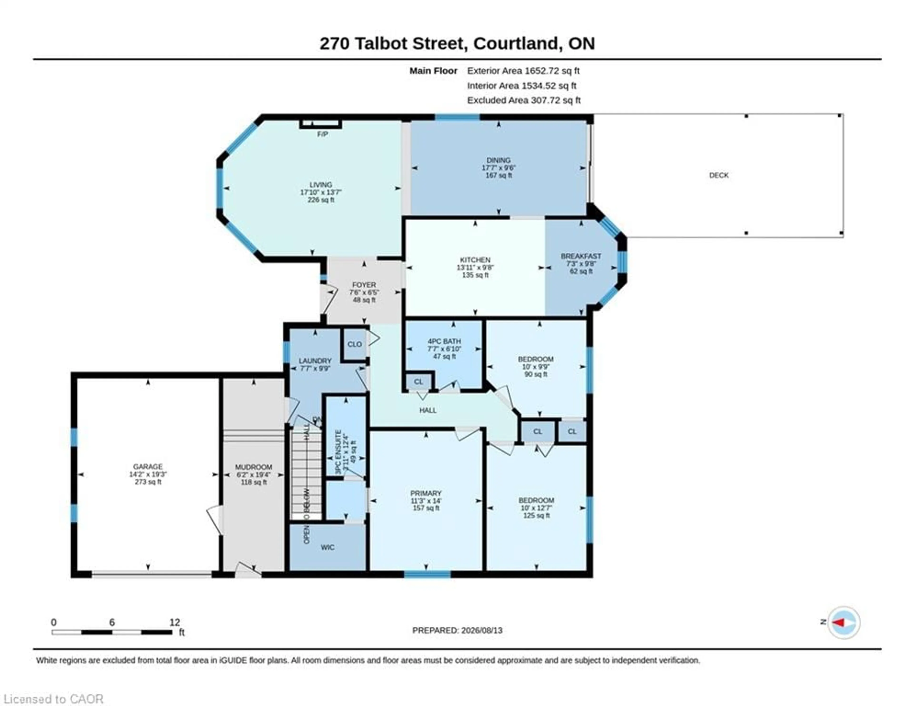 Floor plan for 270 Talbot St, Courtland Ontario N0J 1E0