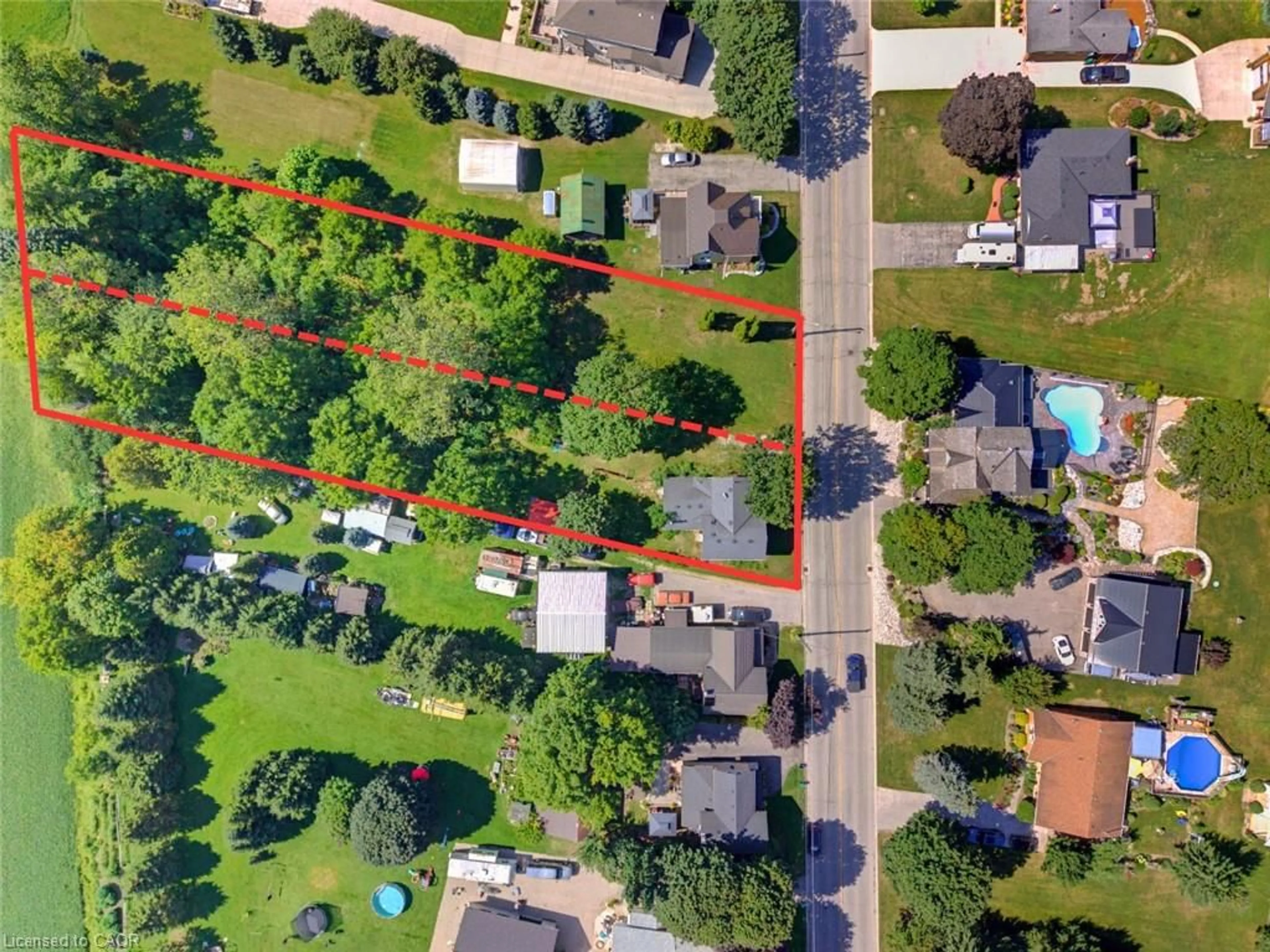 A pic from outside/outdoor area/front of a property/back of a property/a pic from drone, street for 1256 Maryhill Rd, Maryhill Ontario N0B 2B0