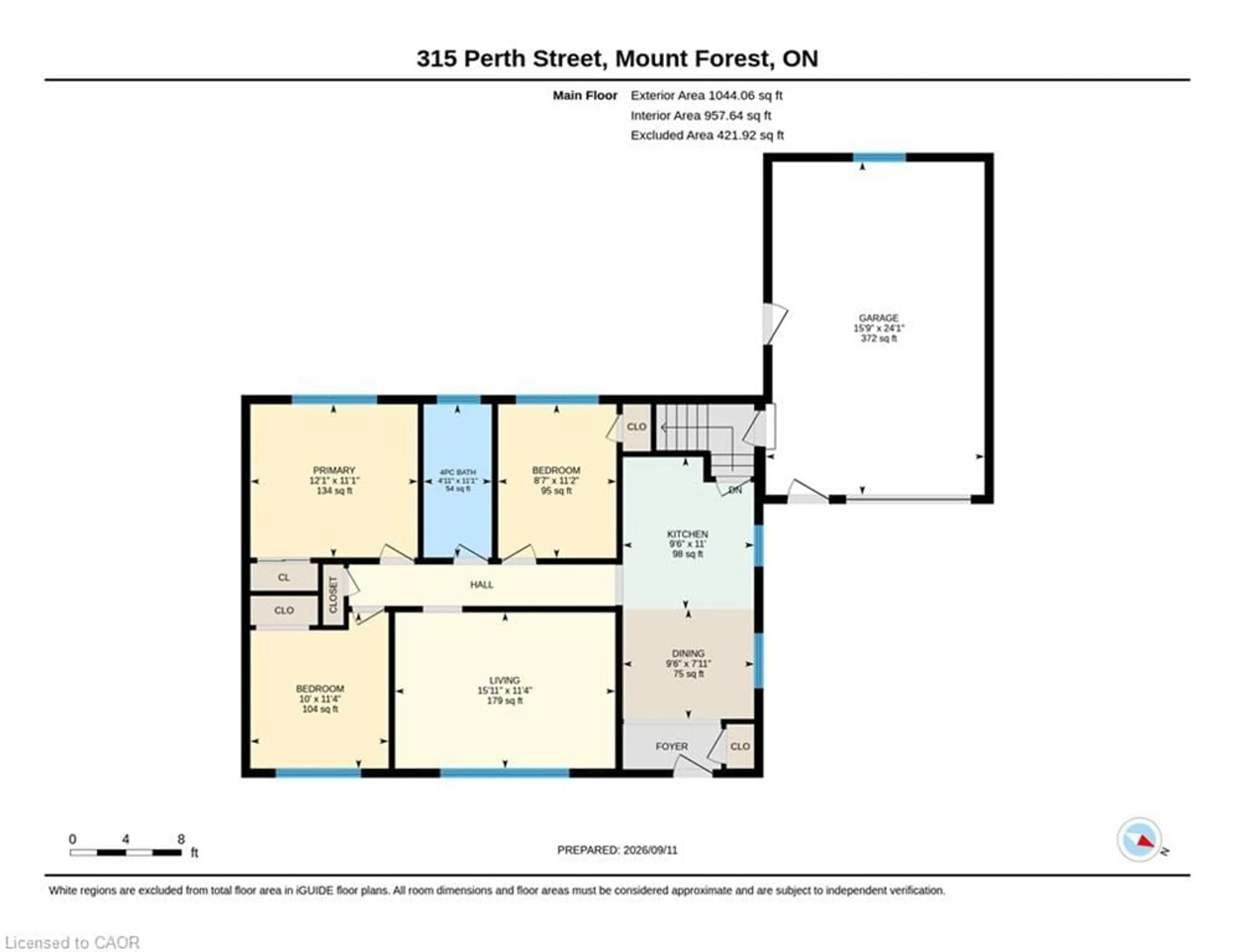 Floor plan for 315 Perth St, Mount Forest Ontario N0G 2L1