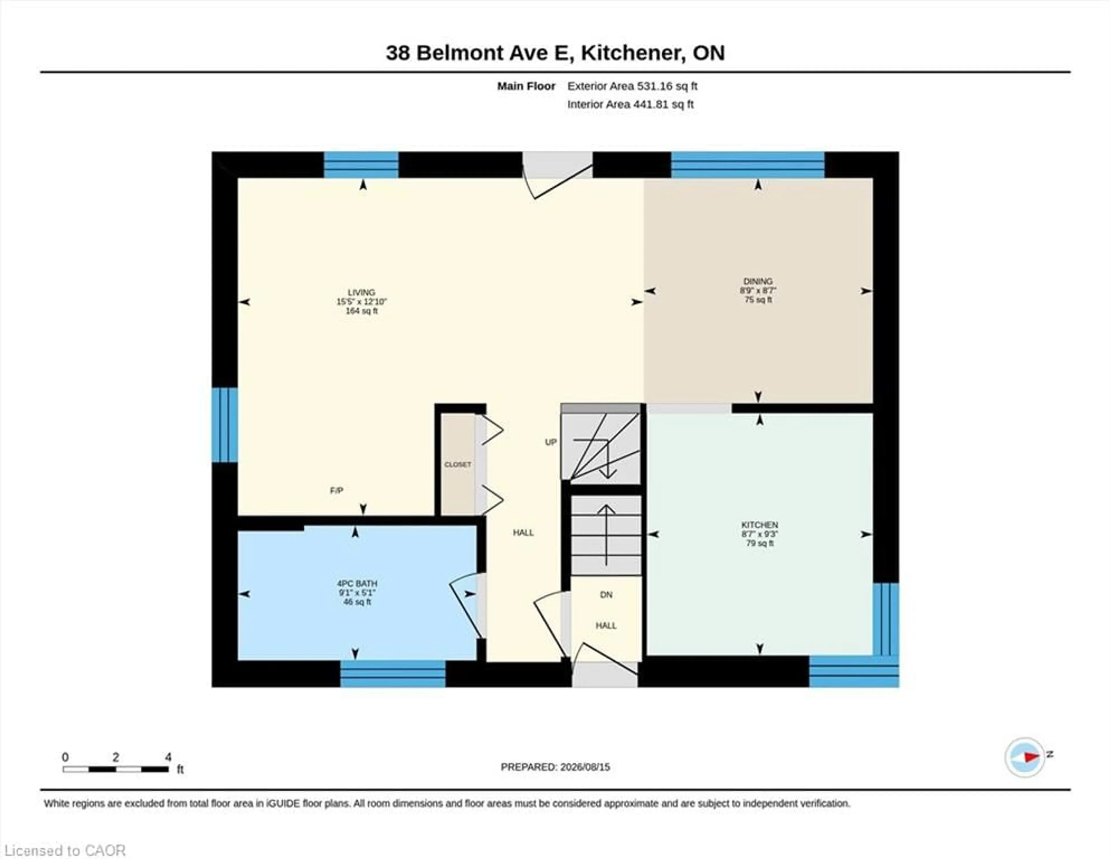 Floor plan for 38 Belmont Ave, Kitchener Ontario N2M 4B9