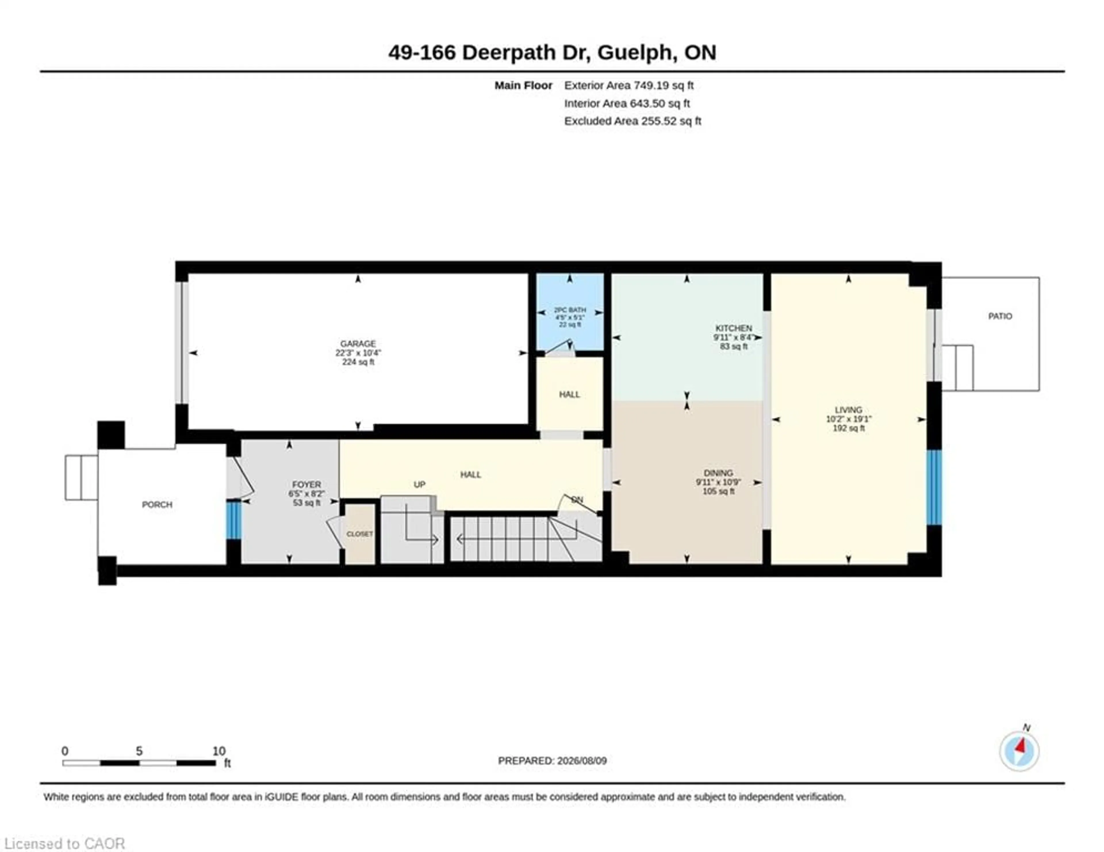 Floor plan for 166 Deerpath Dr #49, Guelph Ontario N1K 0E2