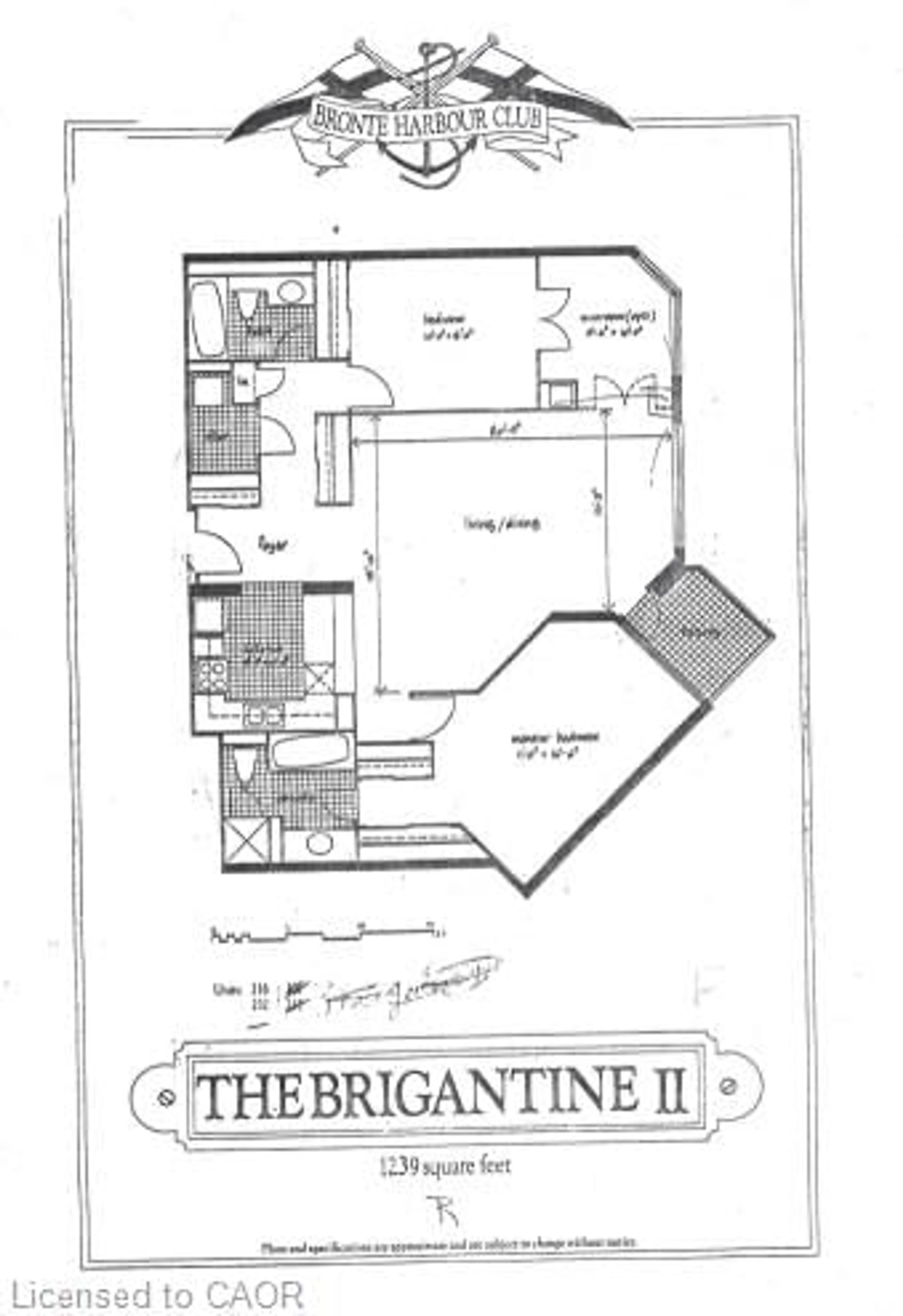 Floor plan for 2511 Lakeshore Rd #216, Oakville Ontario L6L 6L9