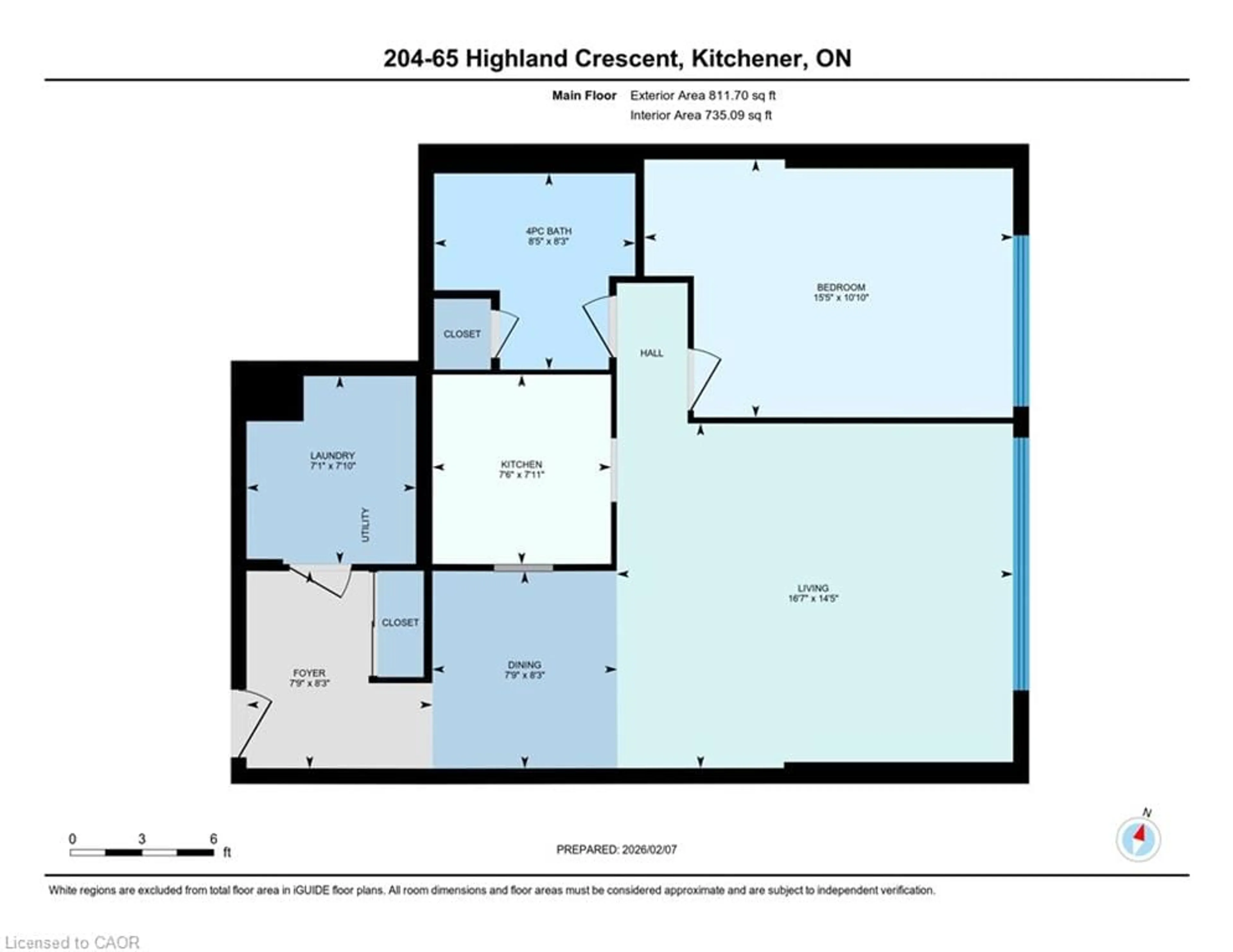 Floor plan for 65 Highland Cres #204, Kitchener Ontario N2M 5M8