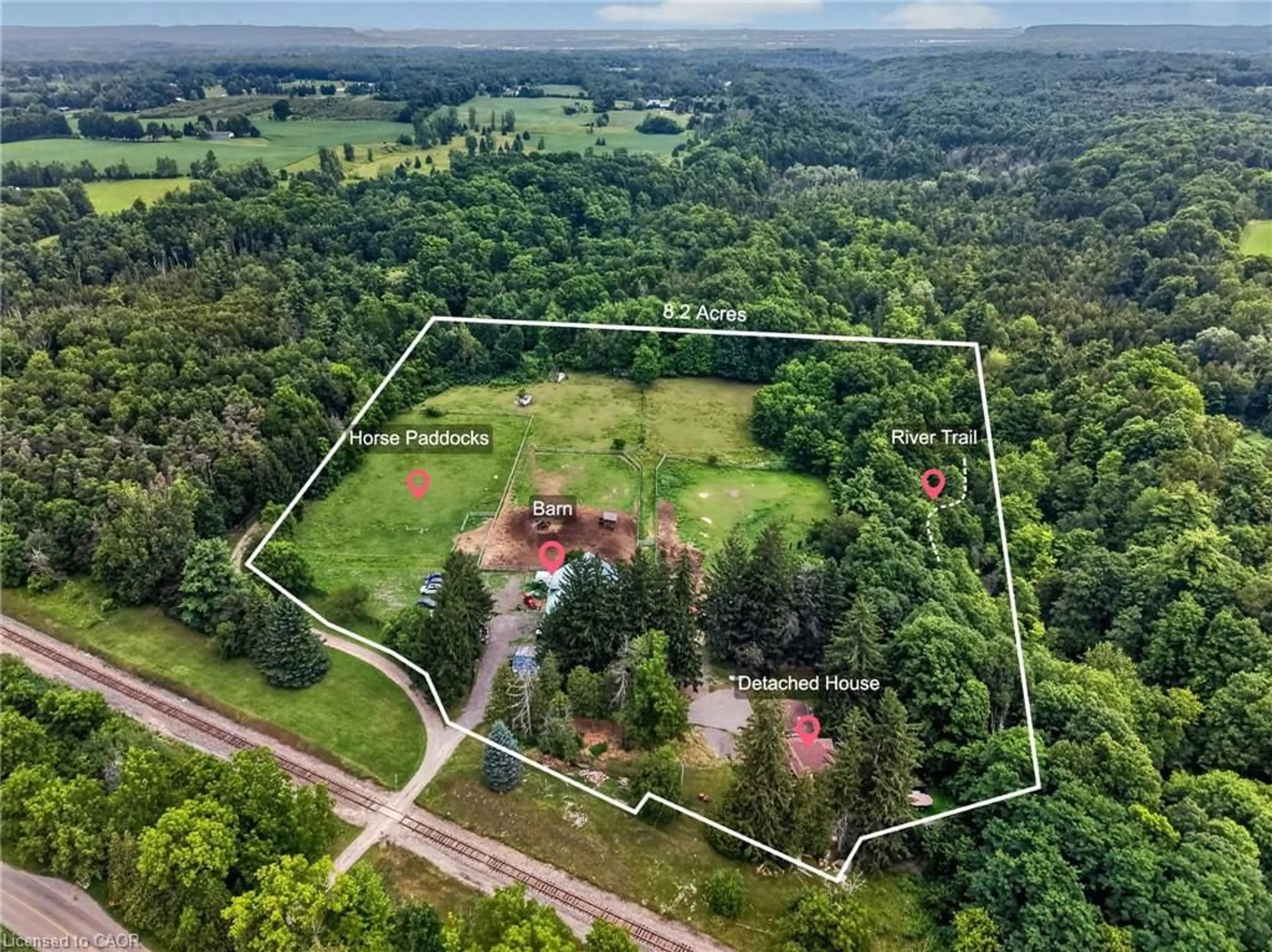 A pic from outside/outdoor area/front of a property/back of a property/a pic from drone, forest/trees view for 1396 Progreston Rd, Carlisle Ontario L0R 1H3