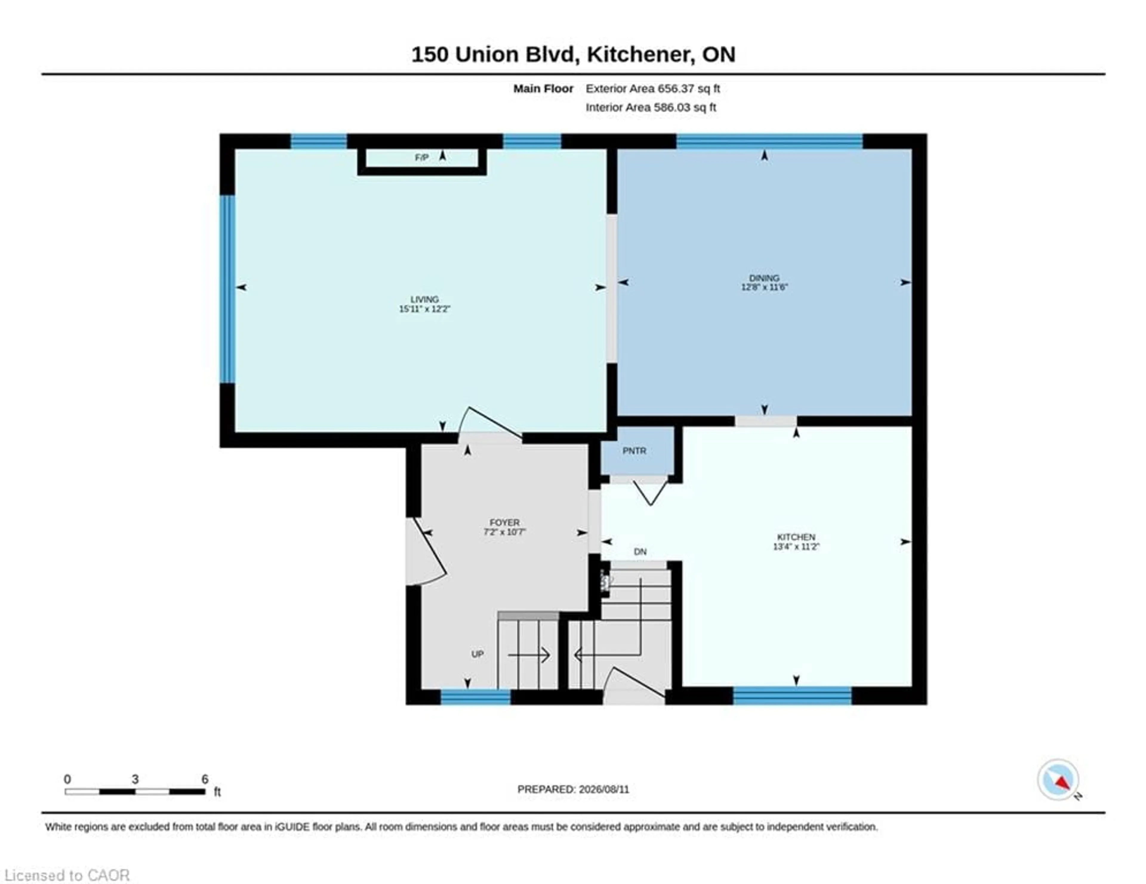 Floor plan for 150 Union Blvd, Kitchener Ontario N2M 2S4