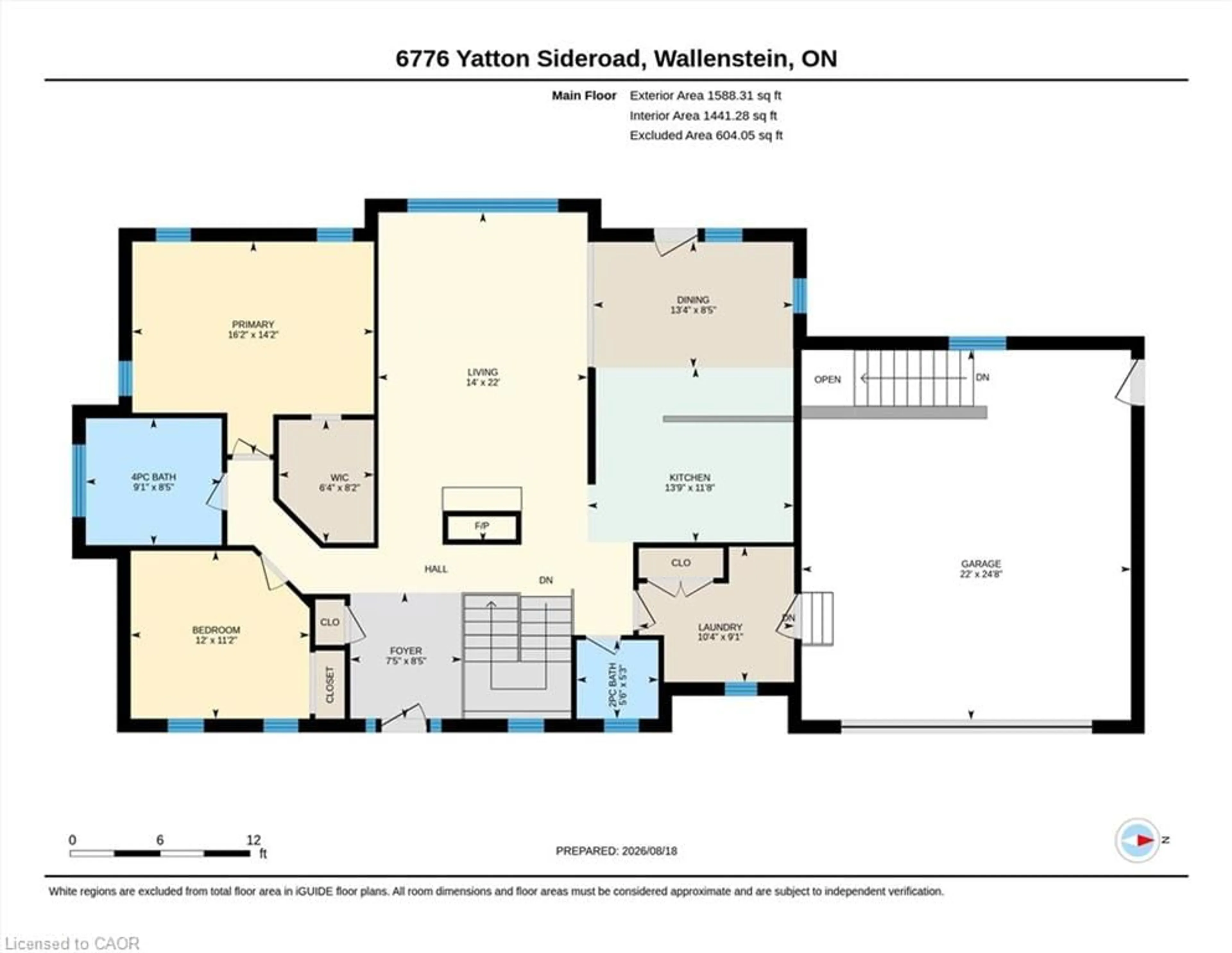 Floor plan for 6776 Yatton Sideroad Sideroad, Wallenstein Ontario N0B 2S0