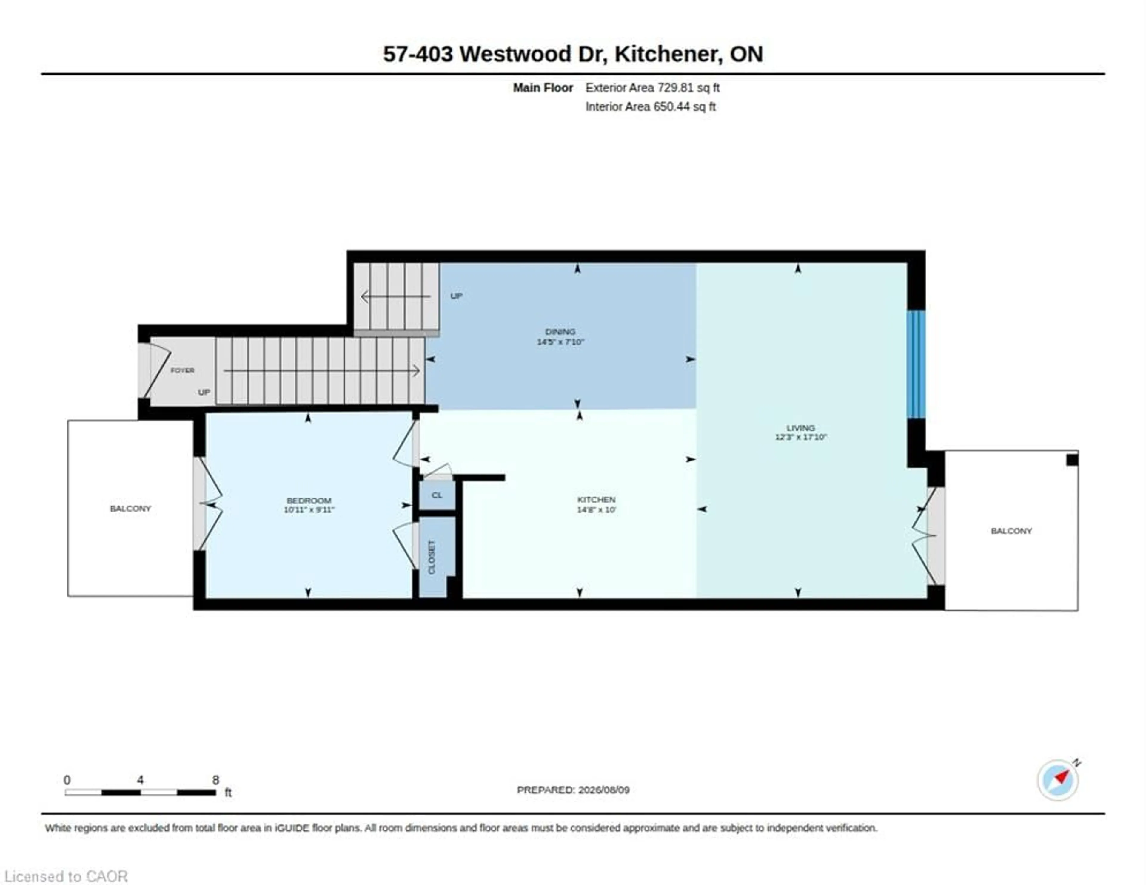 Floor plan for 403 Westwood Dr #57, Kitchener Ontario N2M 0B5