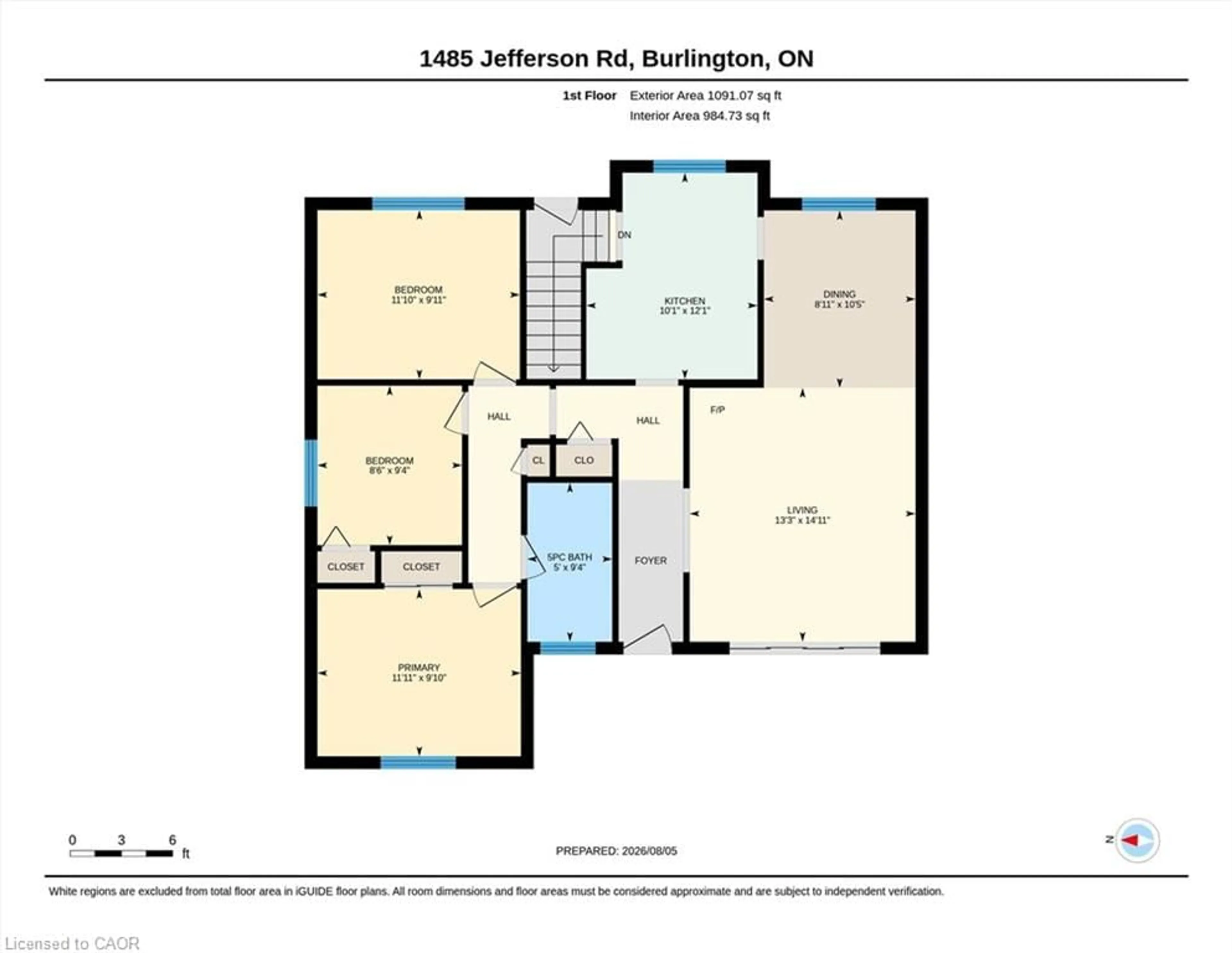 Floor plan for 1485 Jefferson Rd, Burlington Ontario L7P 2C7