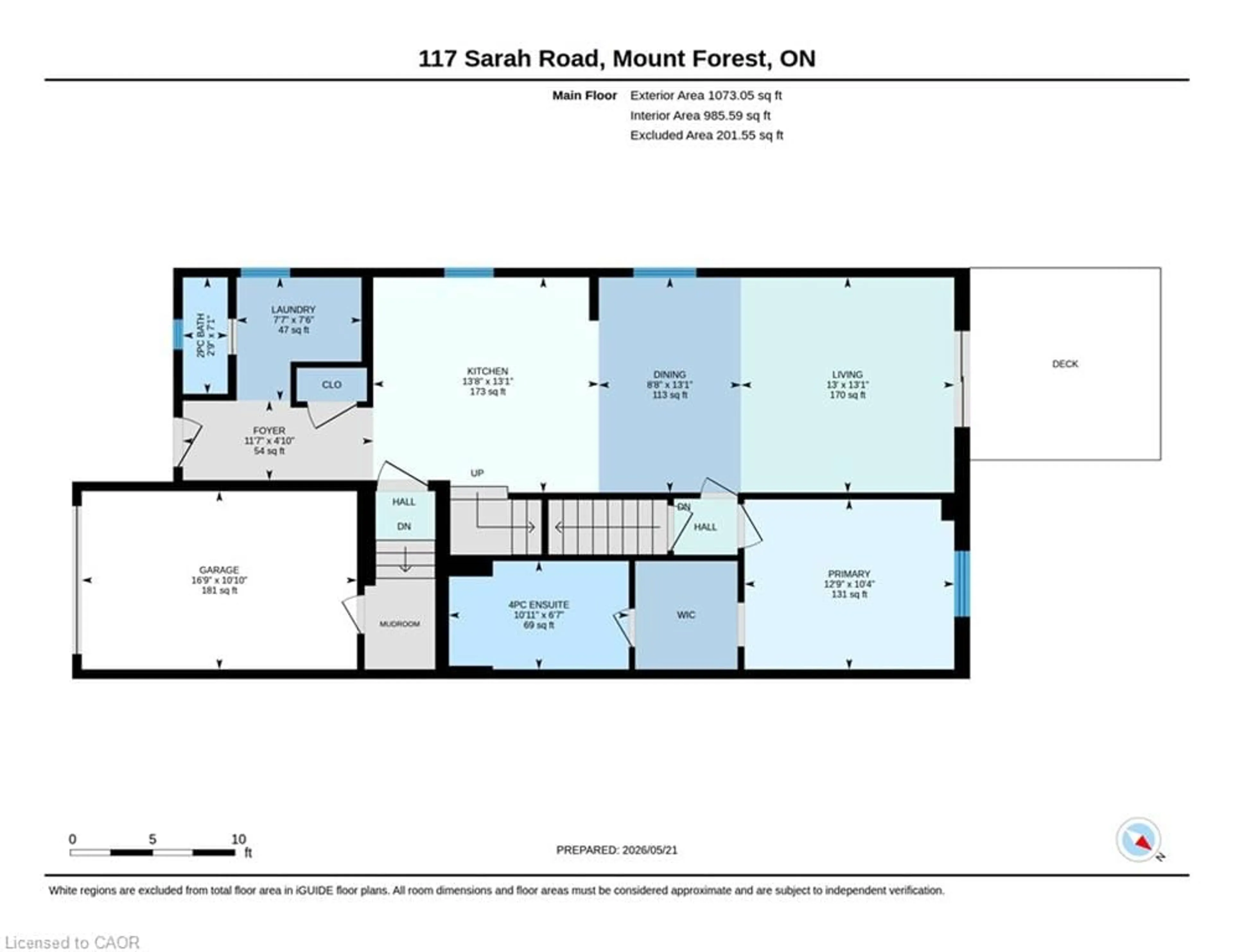 Floor plan for 117 Sarah Rd, Mount Forest Ontario N0G 2L2