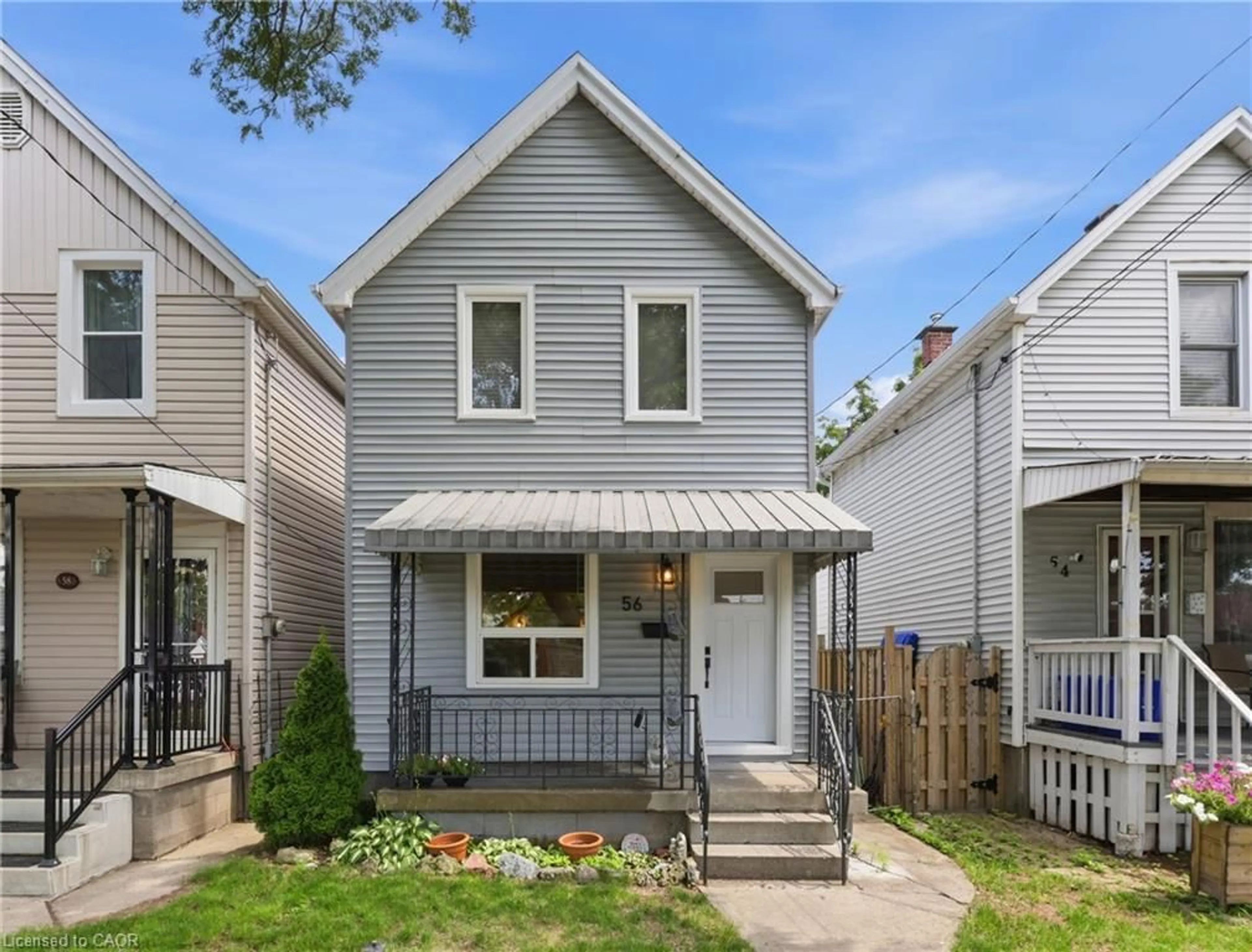 Home with vinyl exterior material, street for 56 Harmony Ave, Hamilton Ontario L8H 4X4