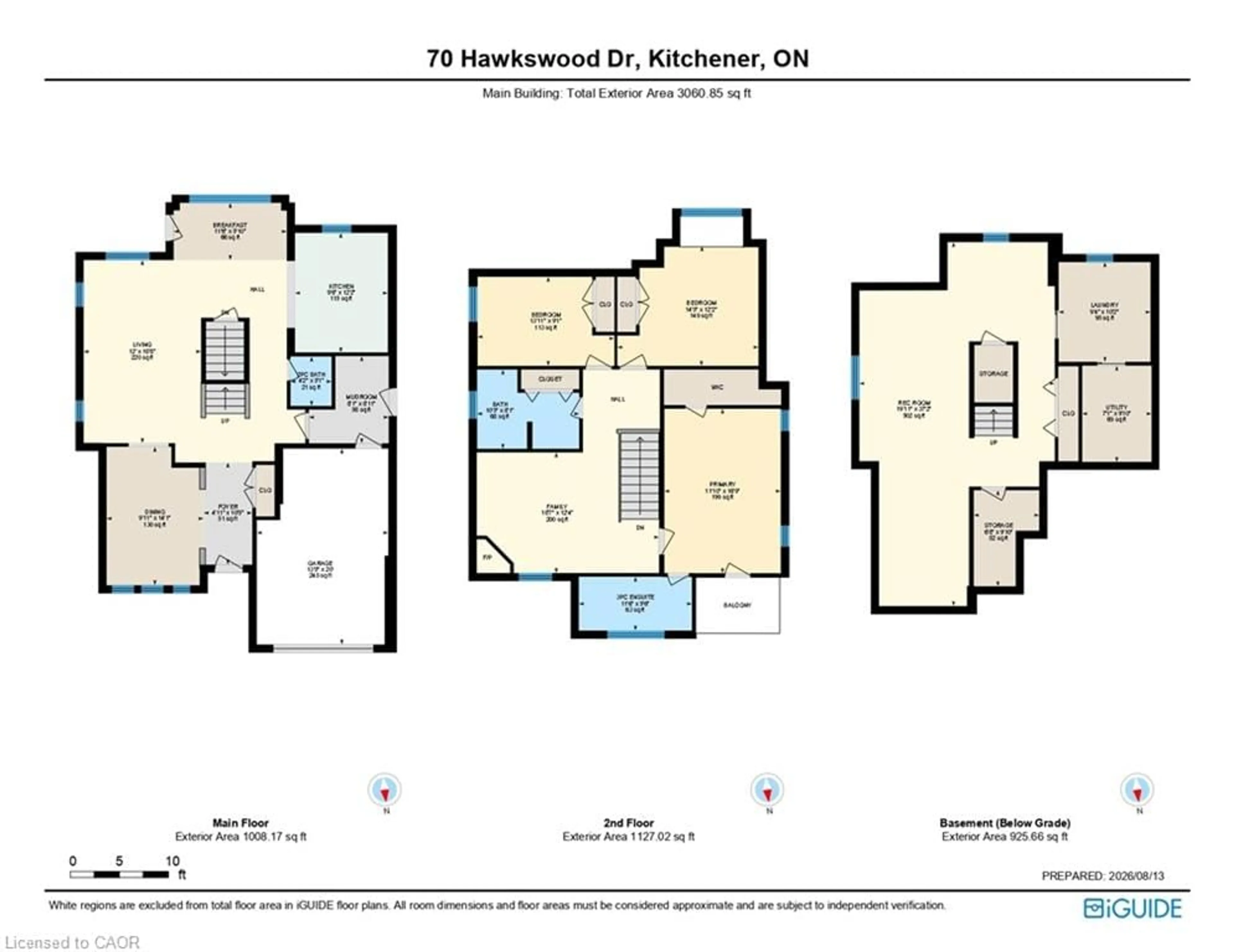 Floor plan for 70 Hawkswood Dr, Kitchener Ontario N2K 4J5