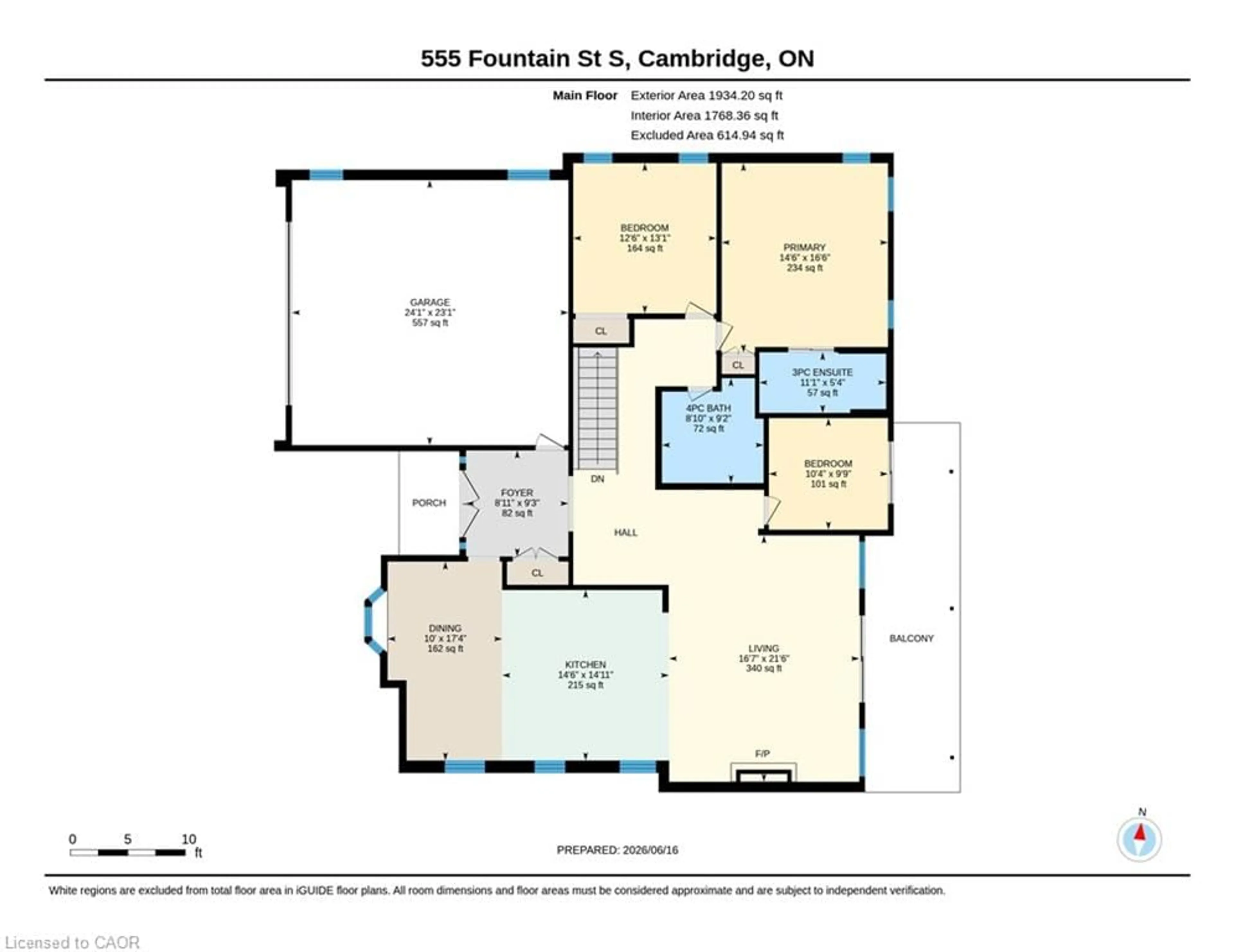 Floor plan for 555 Fountain St, Cambridge Ontario N3H 1J2