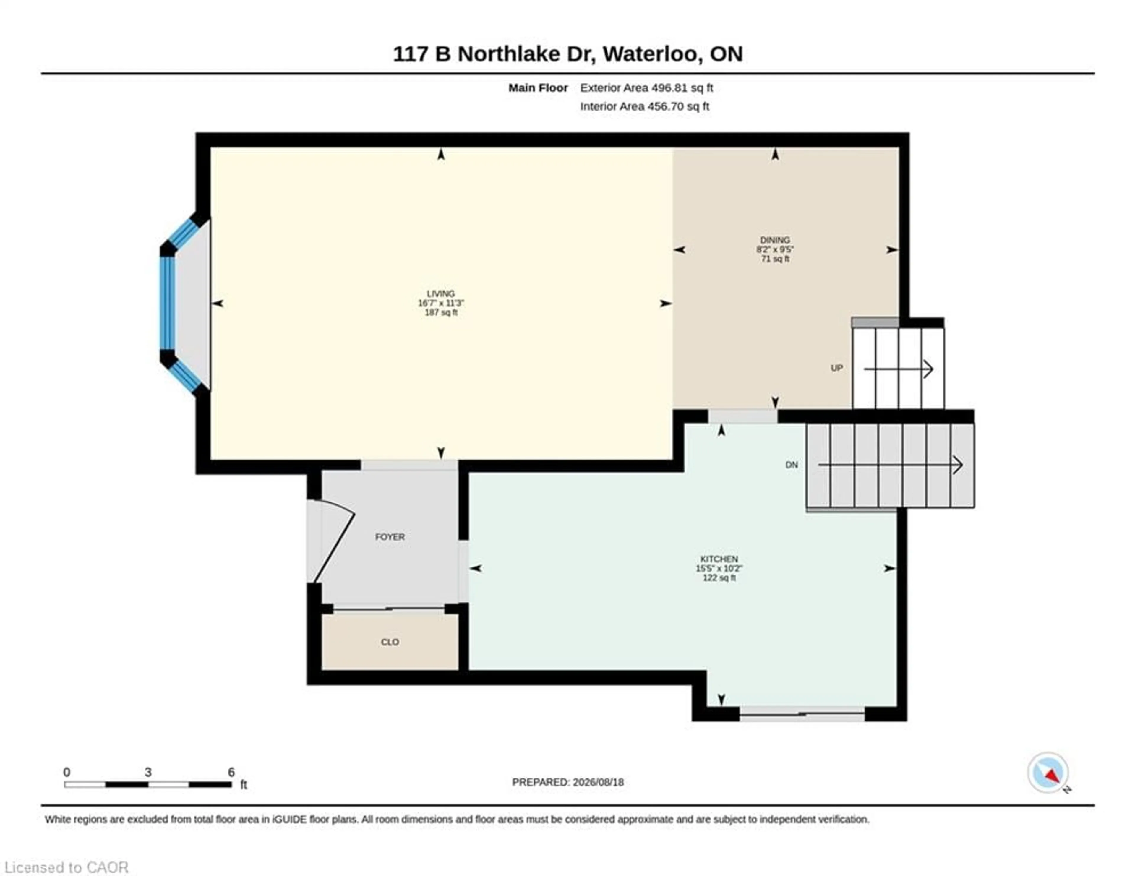 Floor plan for 117 Northlake Dr #B, Waterloo Ontario N2V 1L1