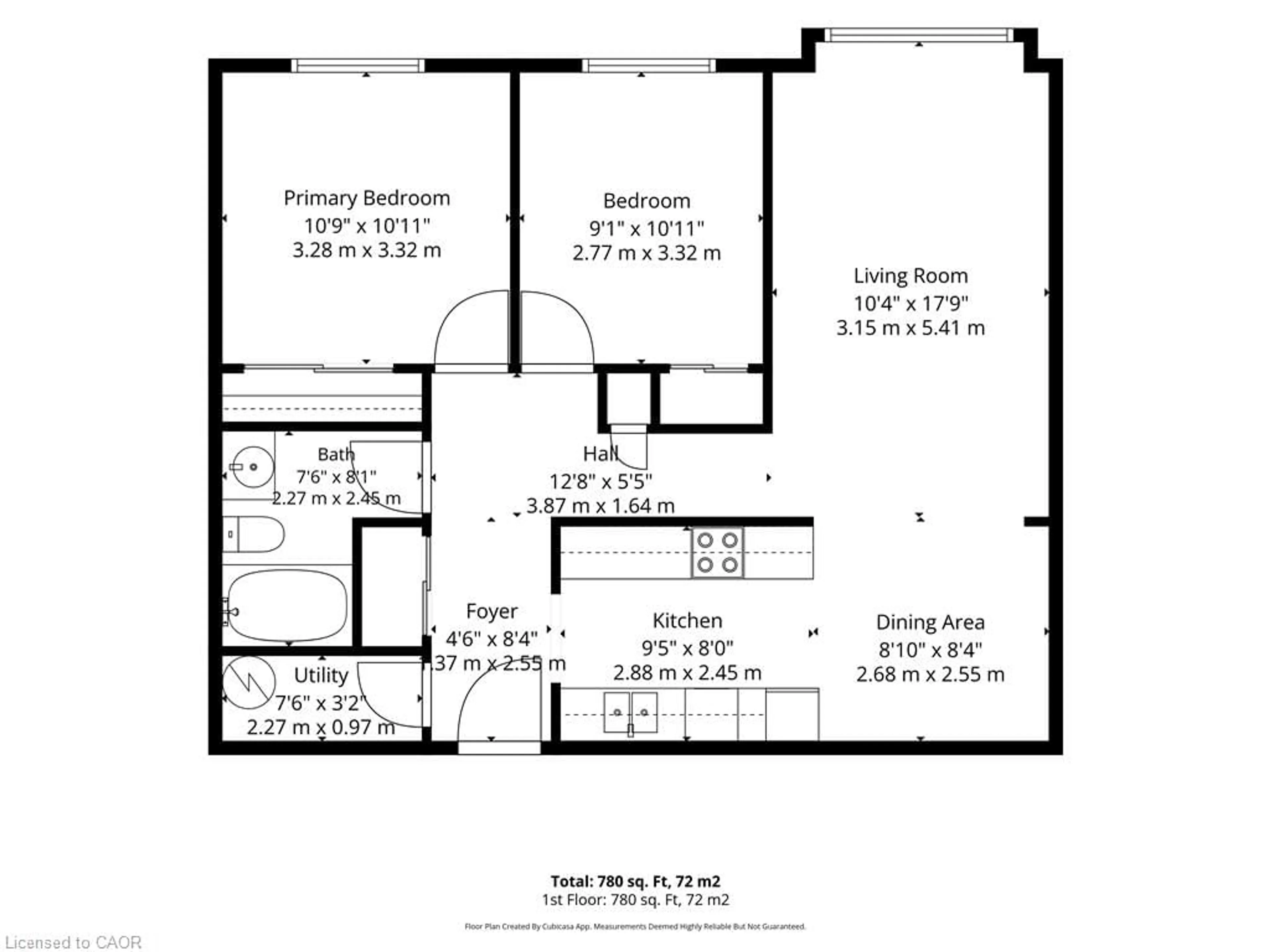 Floor plan for 60 Donly Dr #206, Simcoe Ontario N3Y 5K3