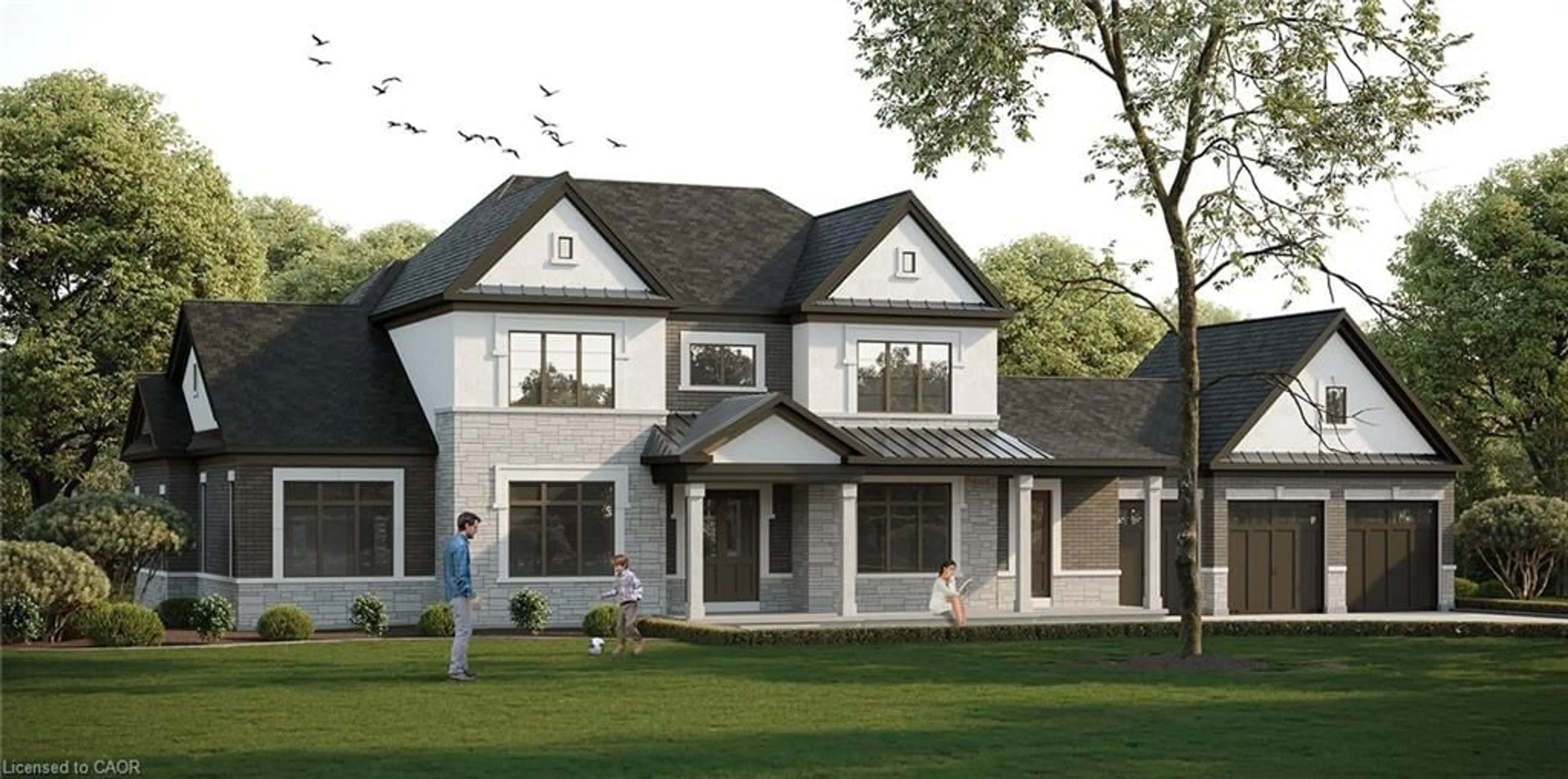 Home with vinyl exterior material, street for 1 Captain Rounding Way #Lot-19, Amaranth Ontario L9V 3T8