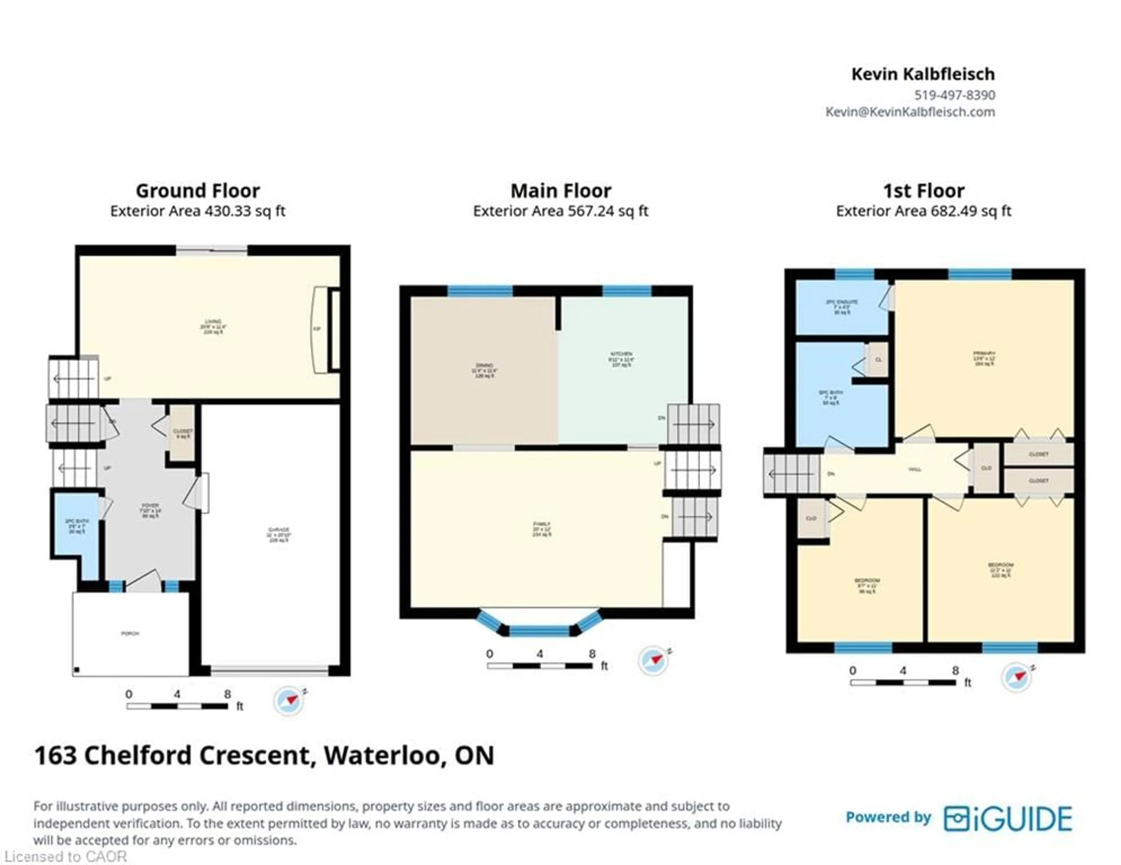 Floor plan for 163 Chelford Cres, Waterloo Ontario N2J 3T7