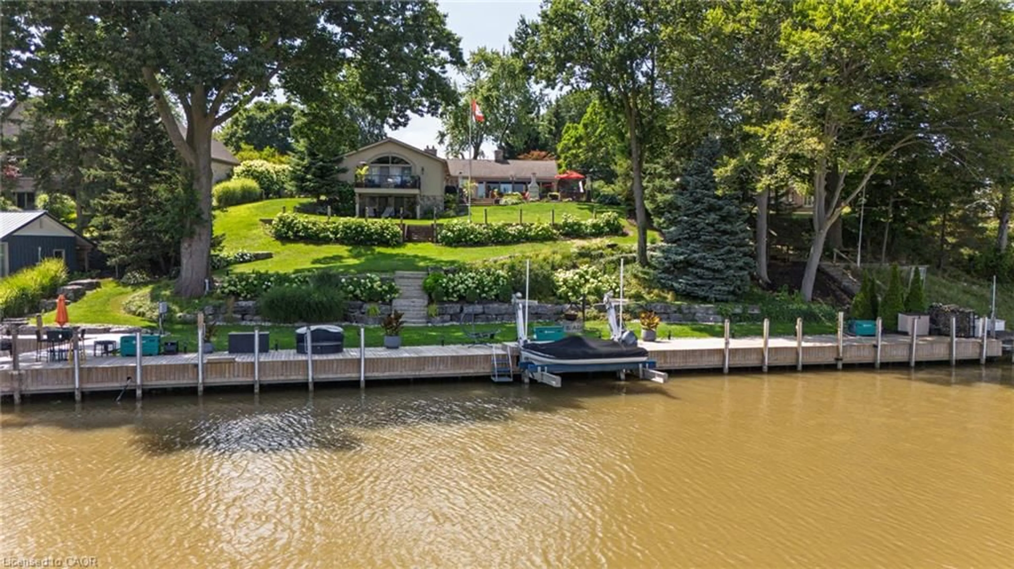 A pic from outside/outdoor area/front of a property/back of a property/a pic from drone, water/lake/river/ocean view for 22 Ryerse Cres, Port Dover Ontario N0A 1N6