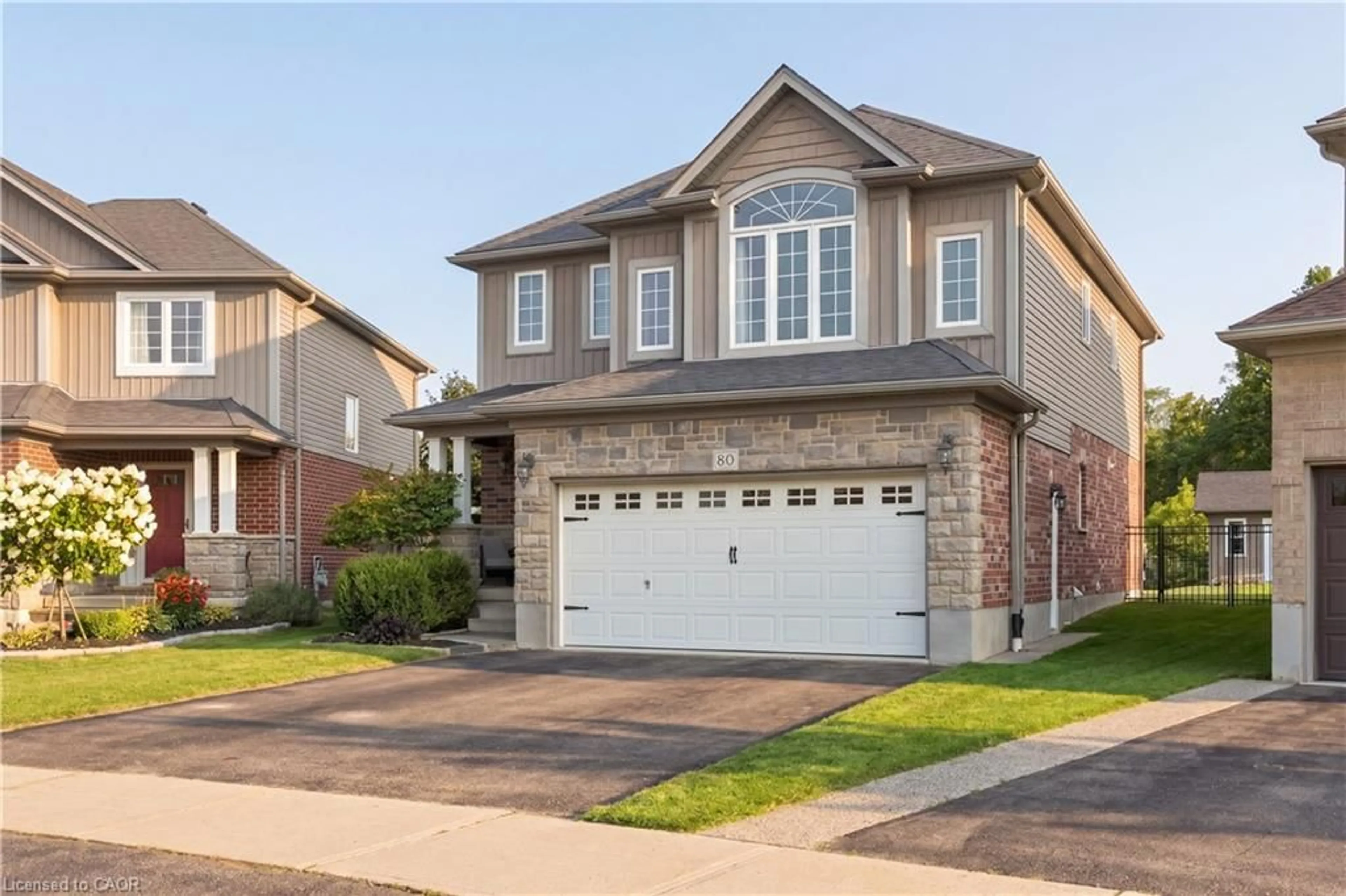 Home with brick exterior material, street for 80 Robert Simone Way, Ayr Ontario N0B 1E0