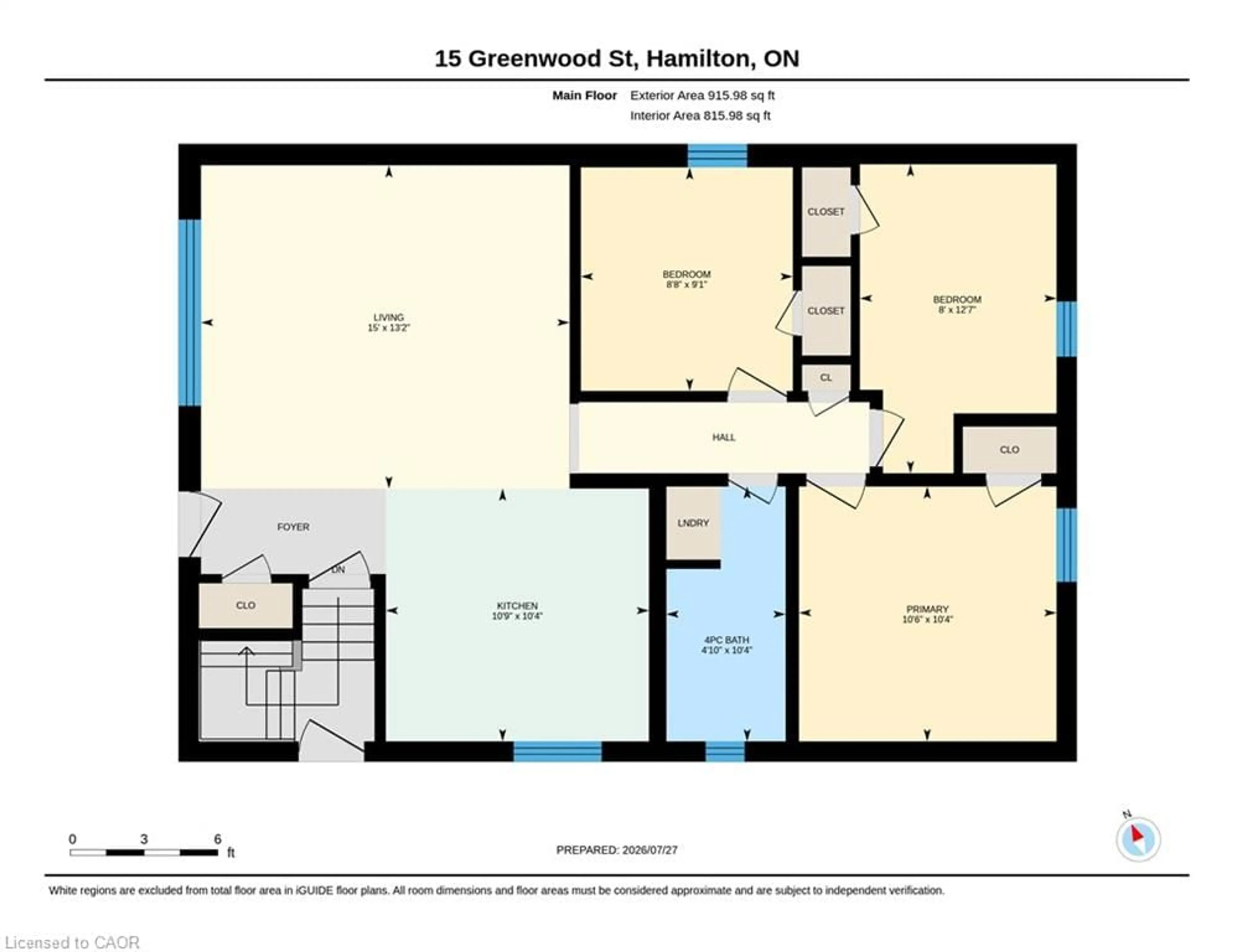 Floor plan for 15 Greenwood St, Hamilton Ontario L8T 3N2