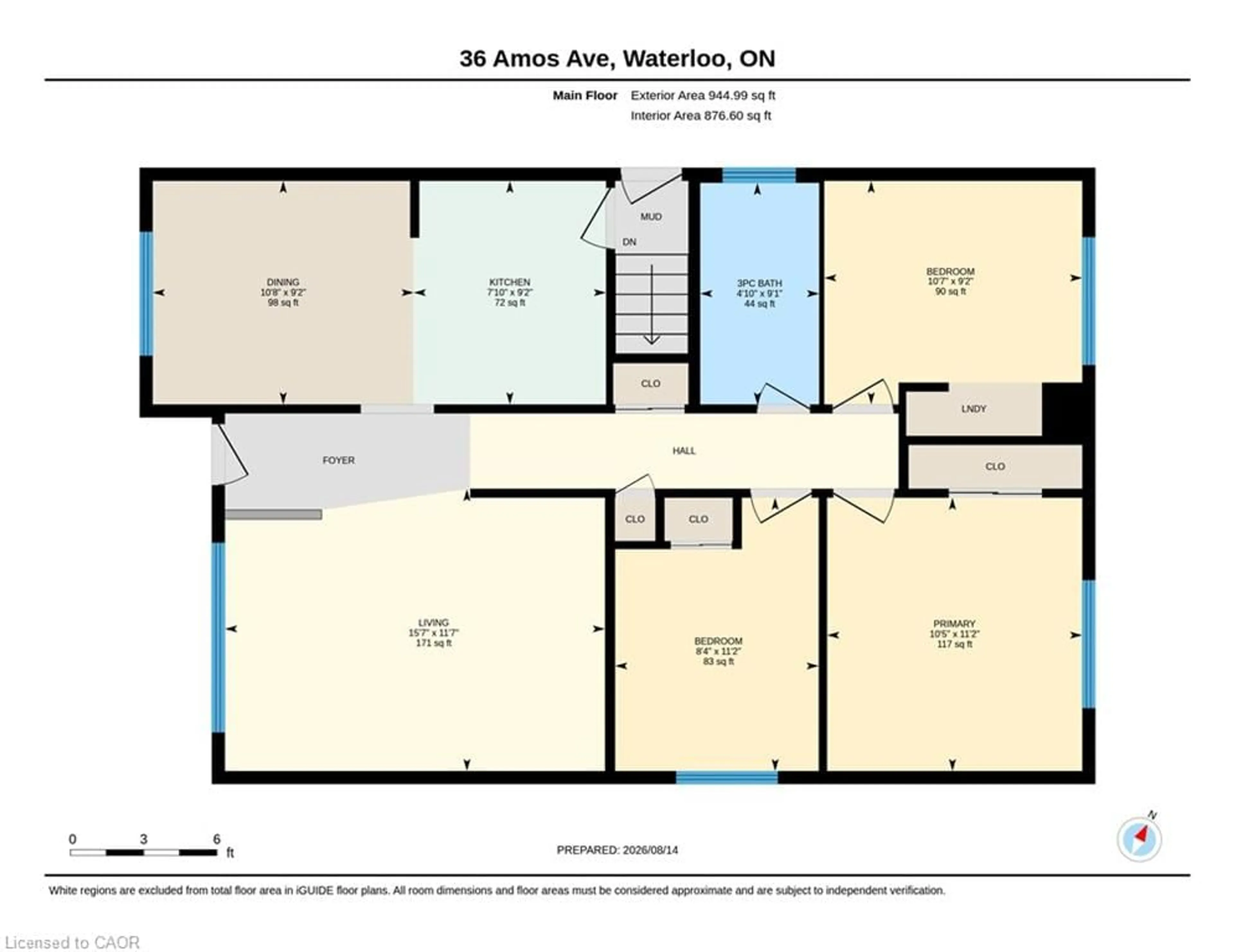 Floor plan for 36 Amos Ave, Waterloo Ontario N2L 5G3