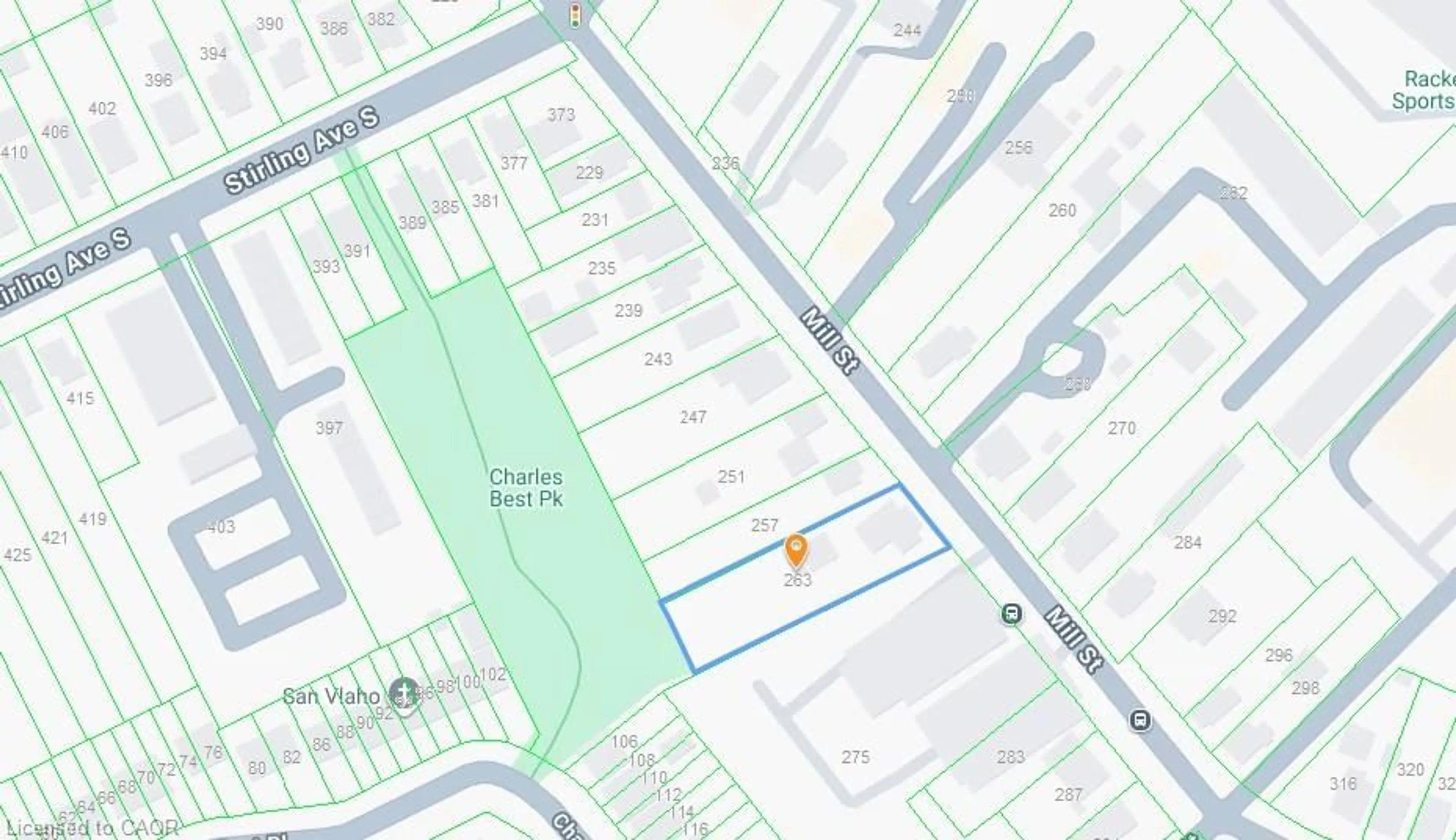 Picture of a map for 263 Mill St, Kitchener Ontario N2M 3R4