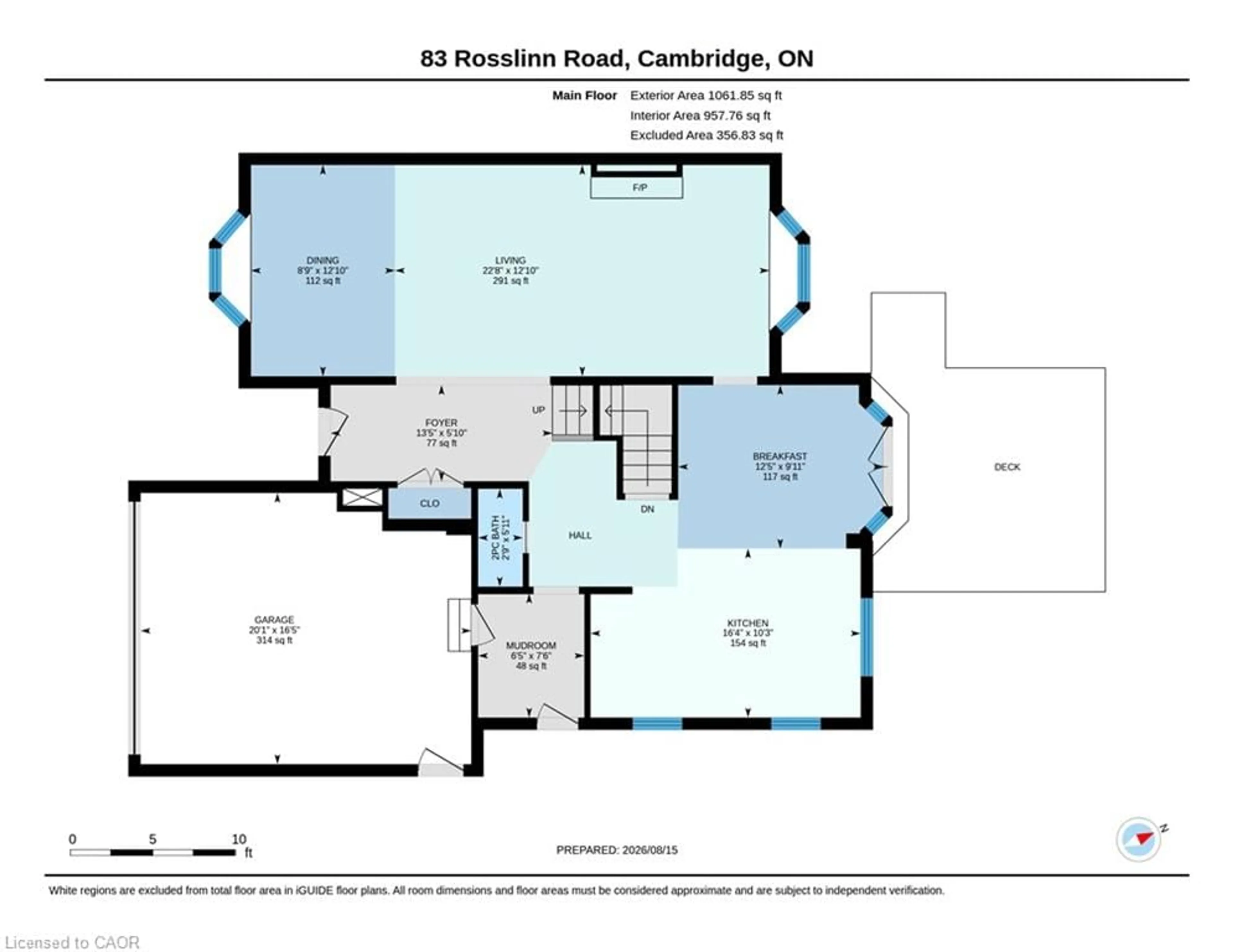 Floor plan for 83 Rosslinn Rd, Cambridge Ontario N1S 3K3