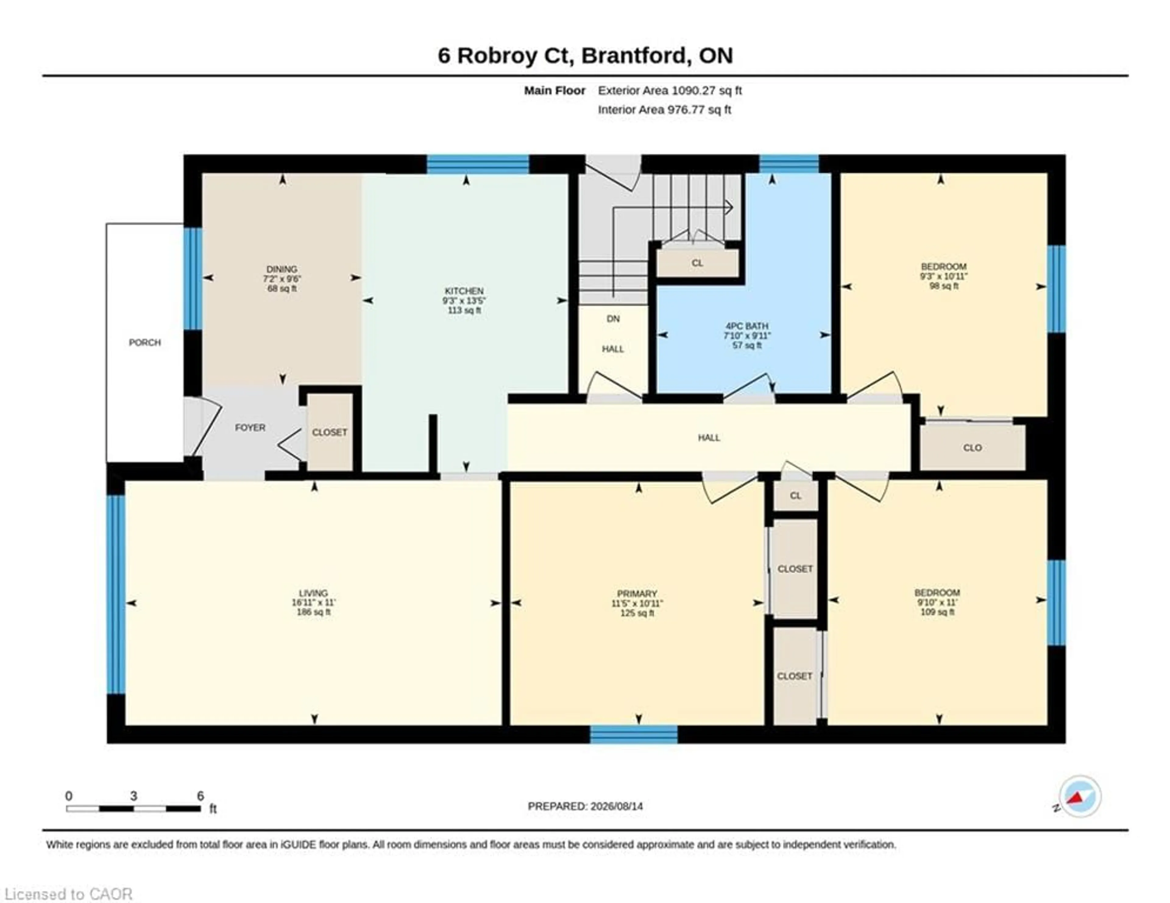 Floor plan for 6 Robroy Crt, Brantford Ontario N3R 3E3