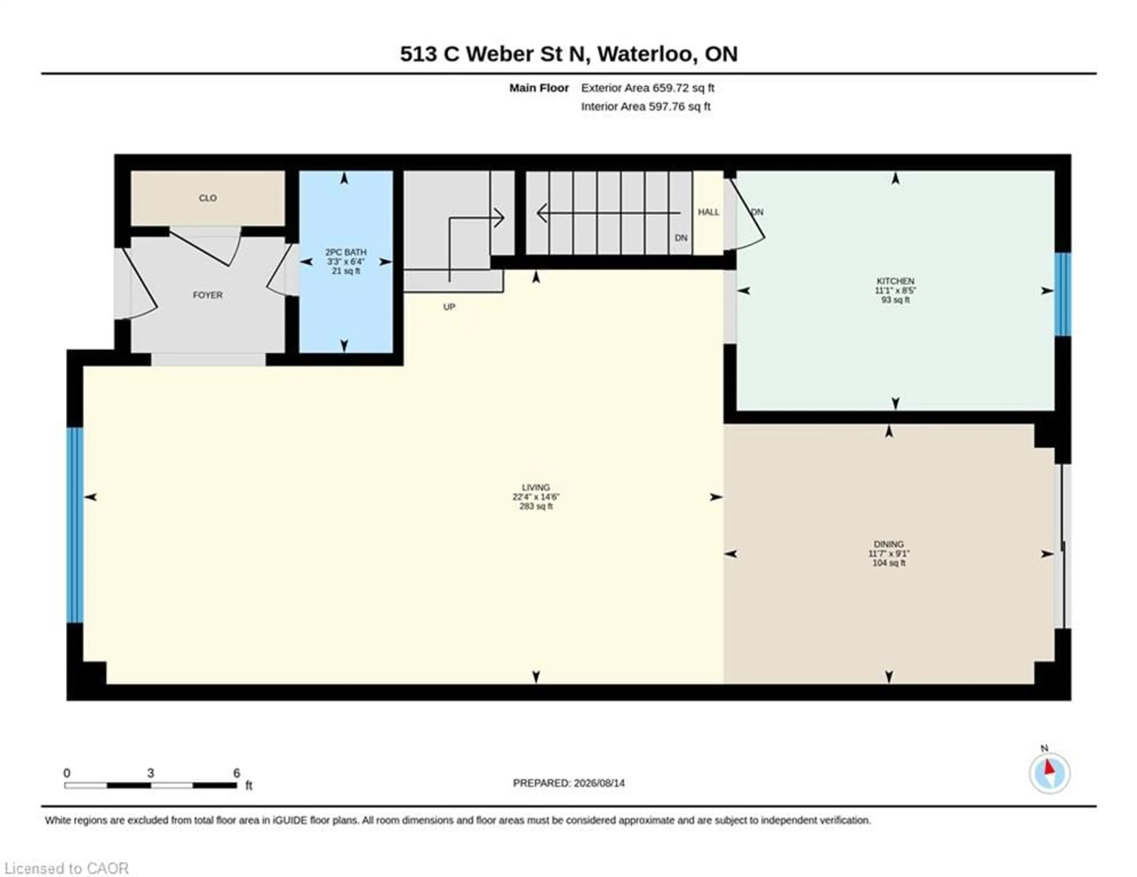 Floor plan for 513 Weber St N #C, Waterloo Ontario N2L 4G1