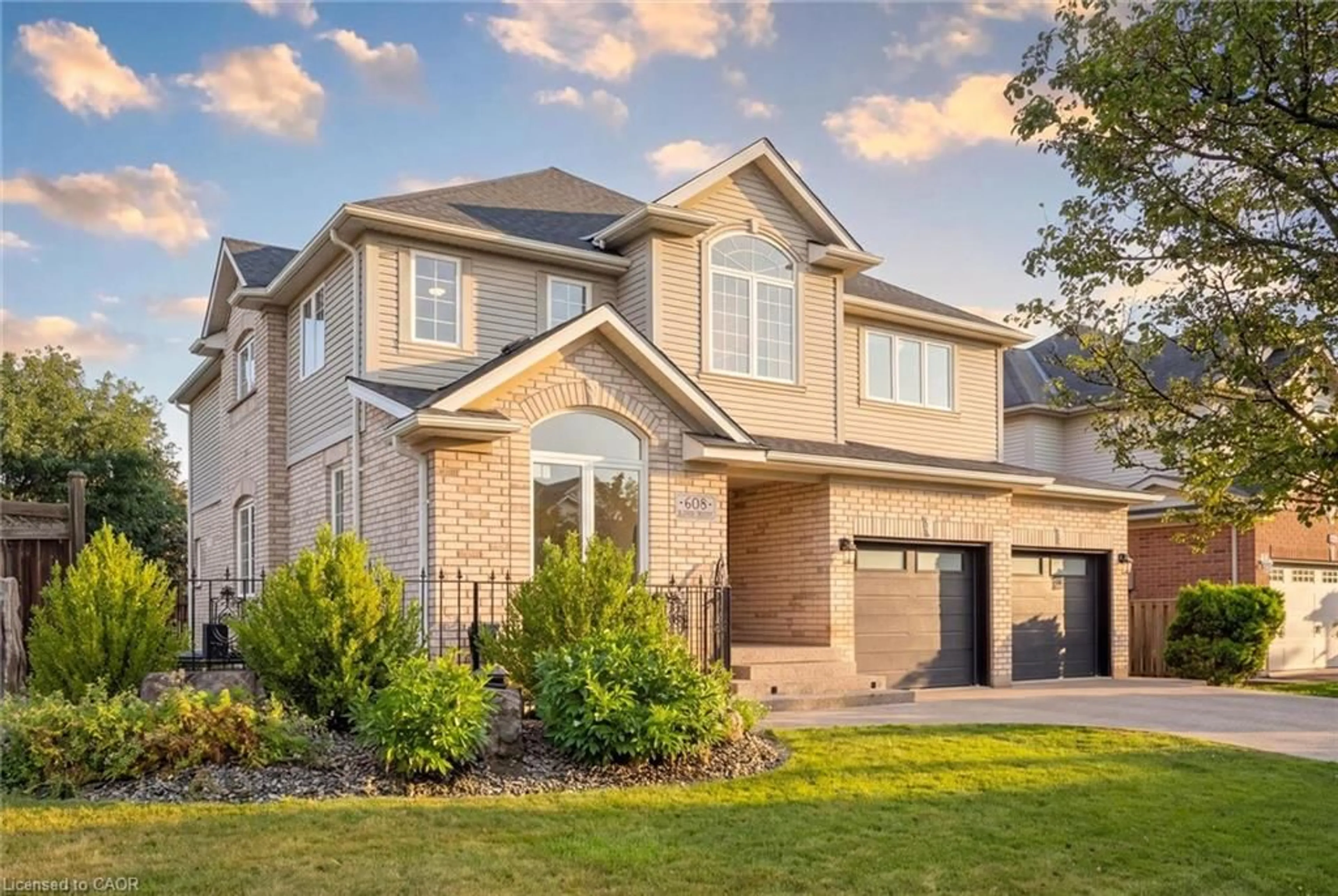 Home with brick exterior material, street for 608 Bluenose Cres, Waterloo Ontario N2K 4C5