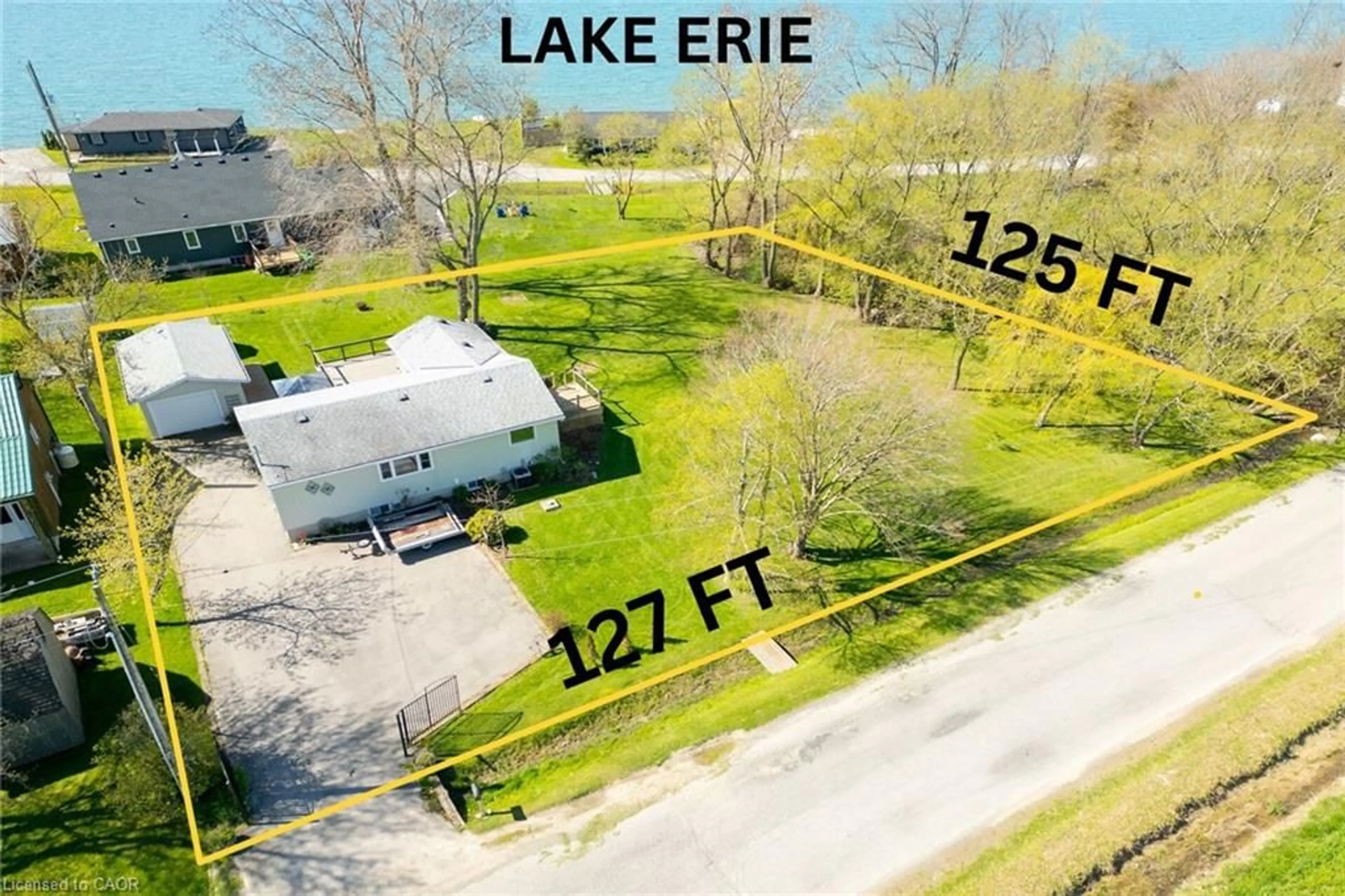 A pic from outside/outdoor area/front of a property/back of a property/a pic from drone, water/lake/river/ocean view for 2970 Lakeshore Rd, Dunnville Ontario N1A 2W8